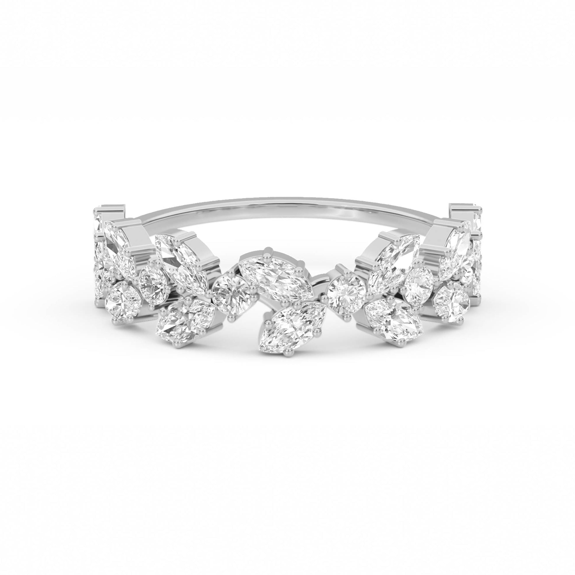 Marquise Bloom Diamond Ring (Silver) - image 1