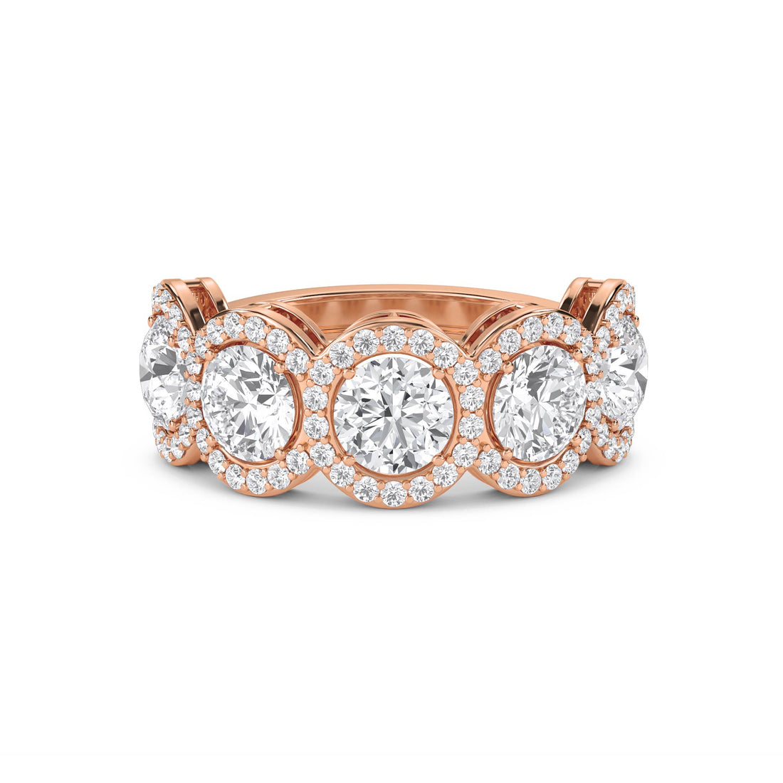 Round Diamond Halo Cluster Eternity Ring