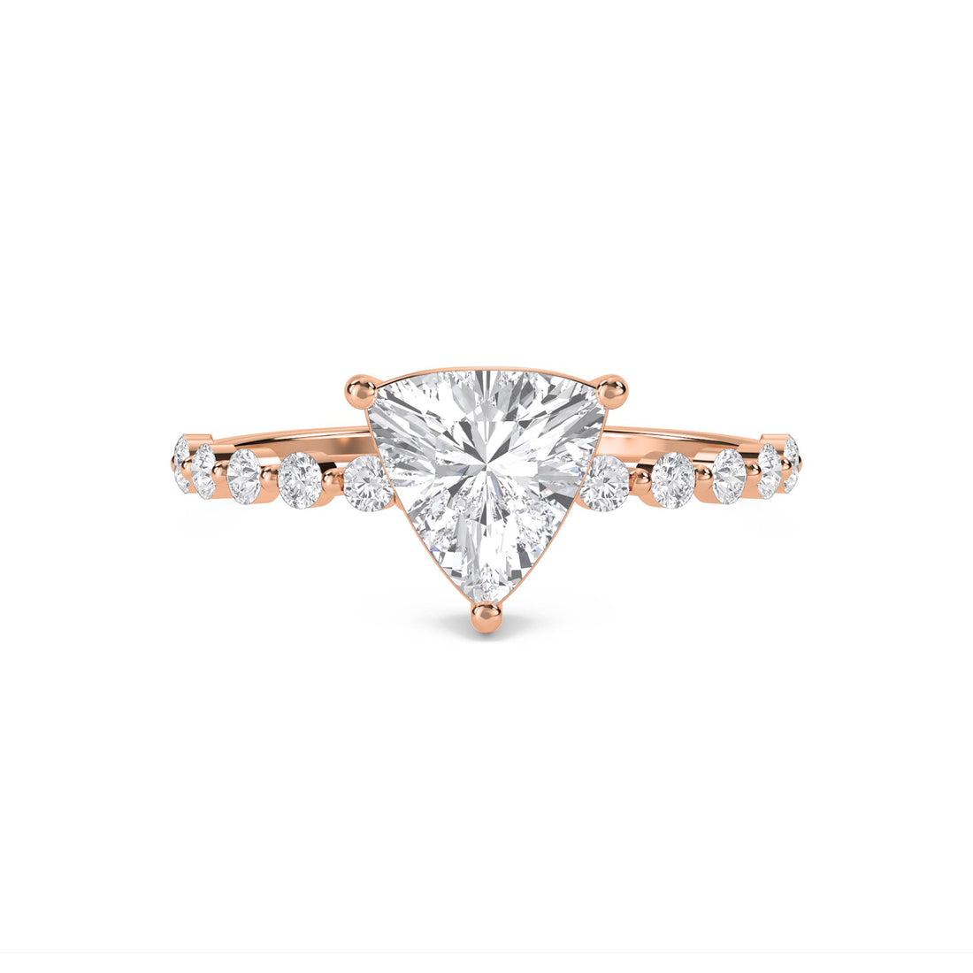 Trillion Cut Diamond Ring with Diamond Band