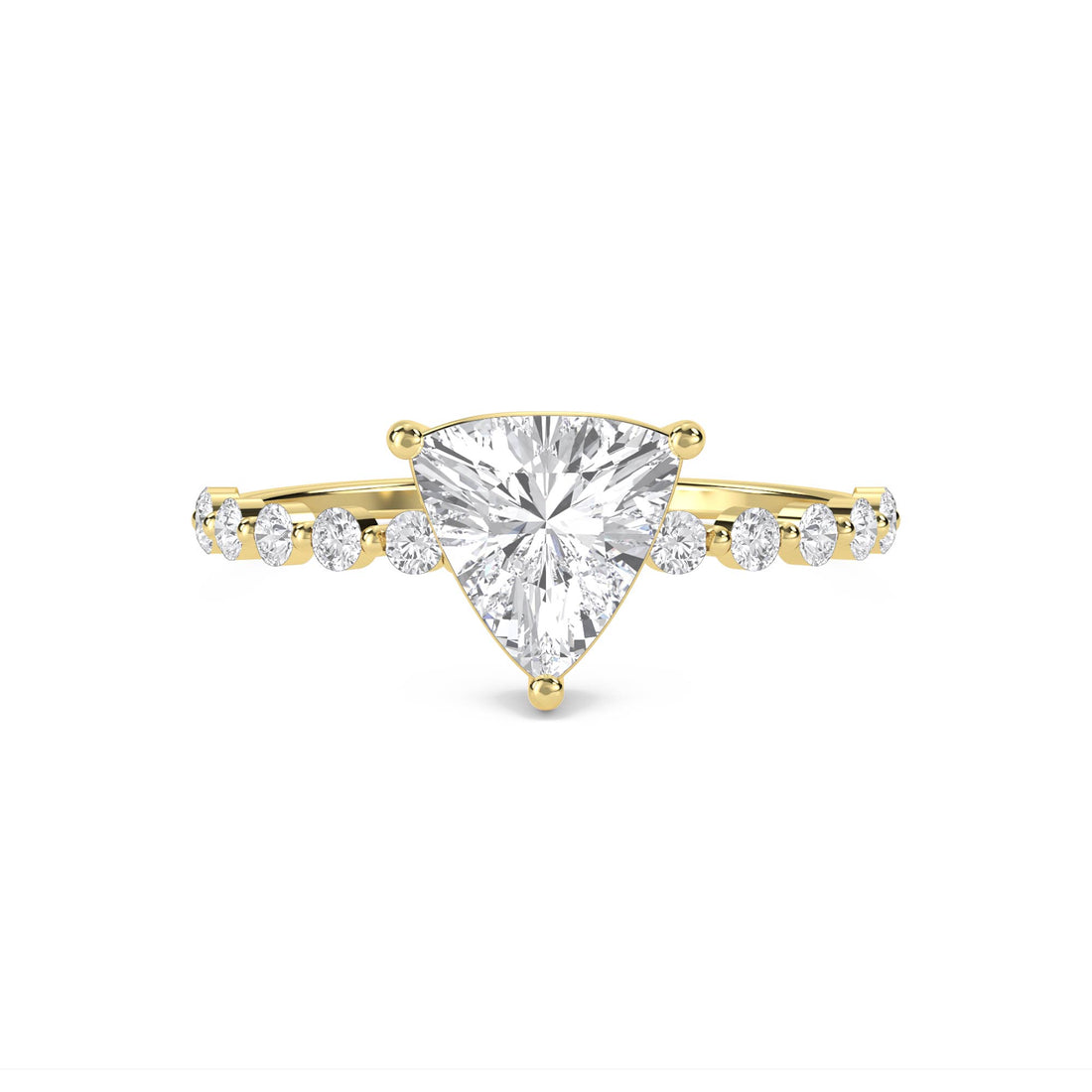Trillion Cut Diamond Ring with Diamond Band - image 1