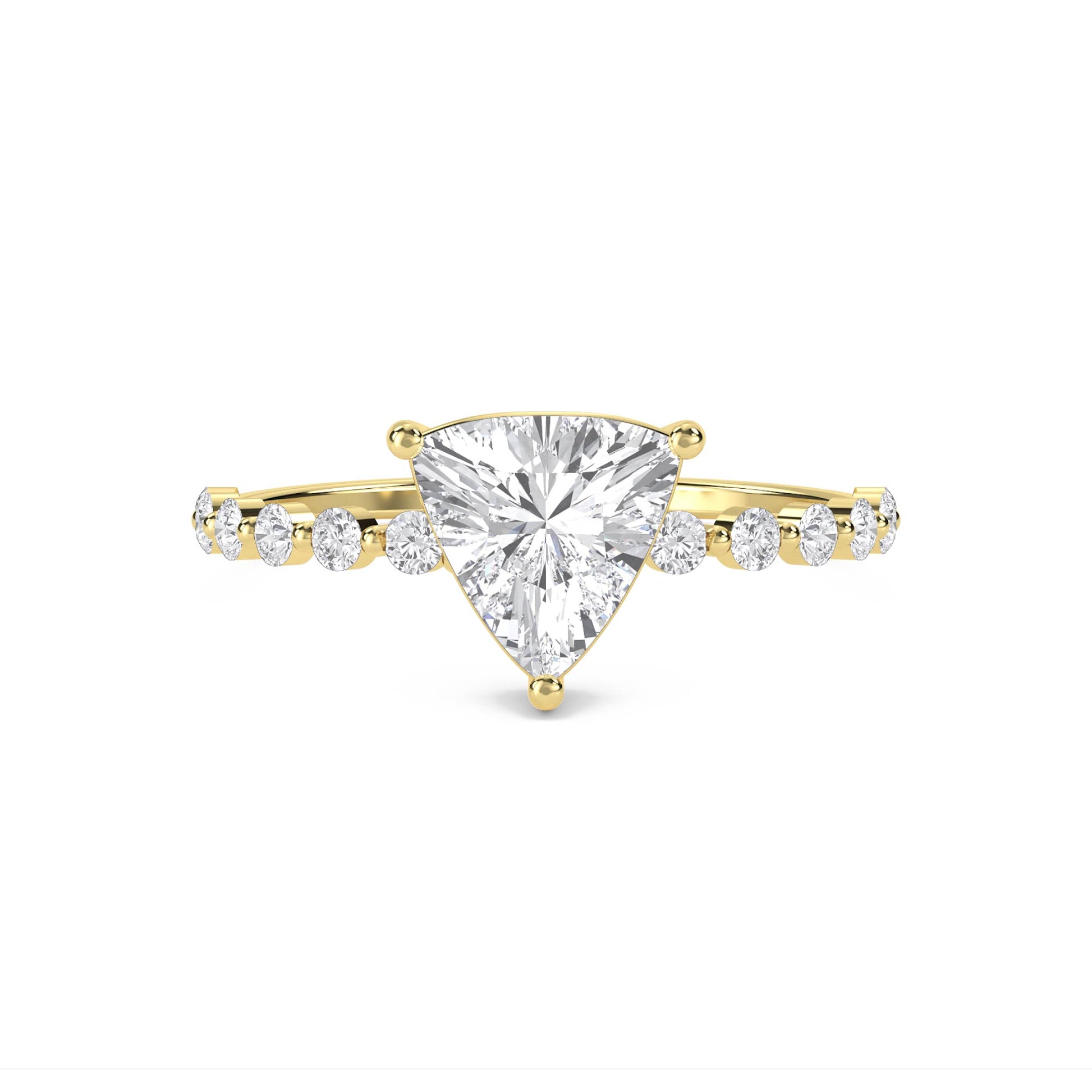 Trillion Cut Diamond Ring with Diamond Band - image 1