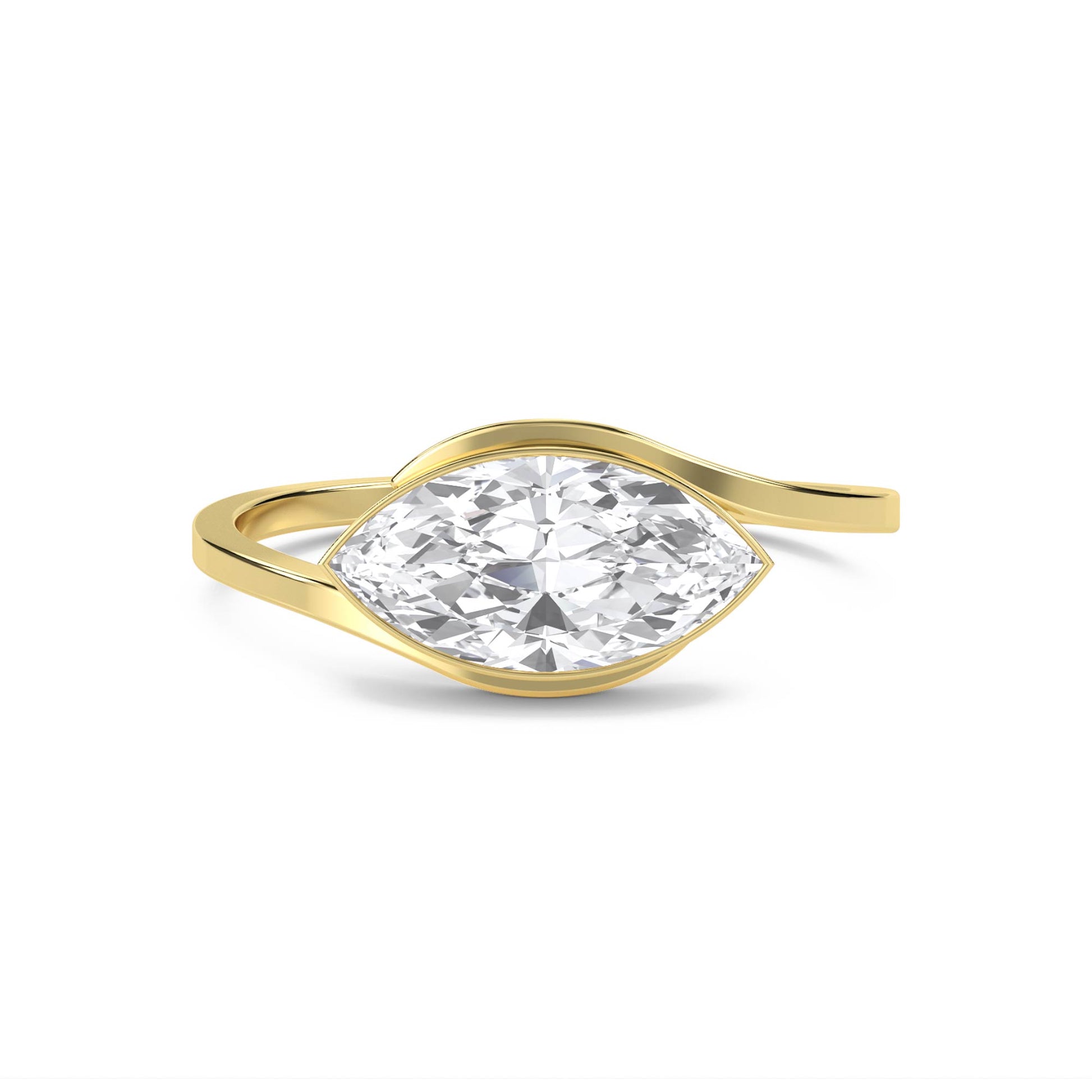 Marquise Diamond Bypass Ring - image 1