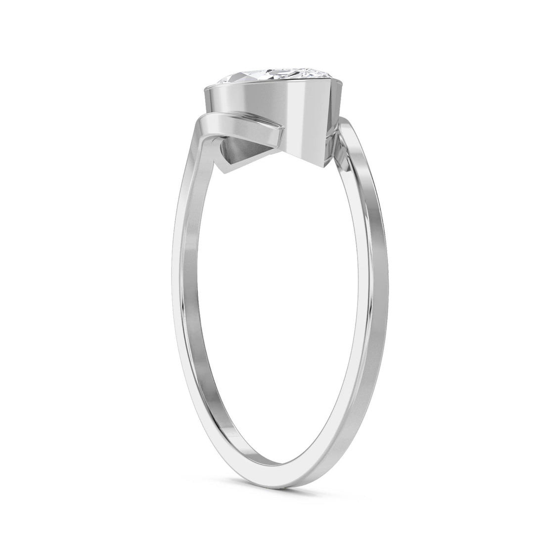 Marquise Diamond Bypass Ring (Silver)
