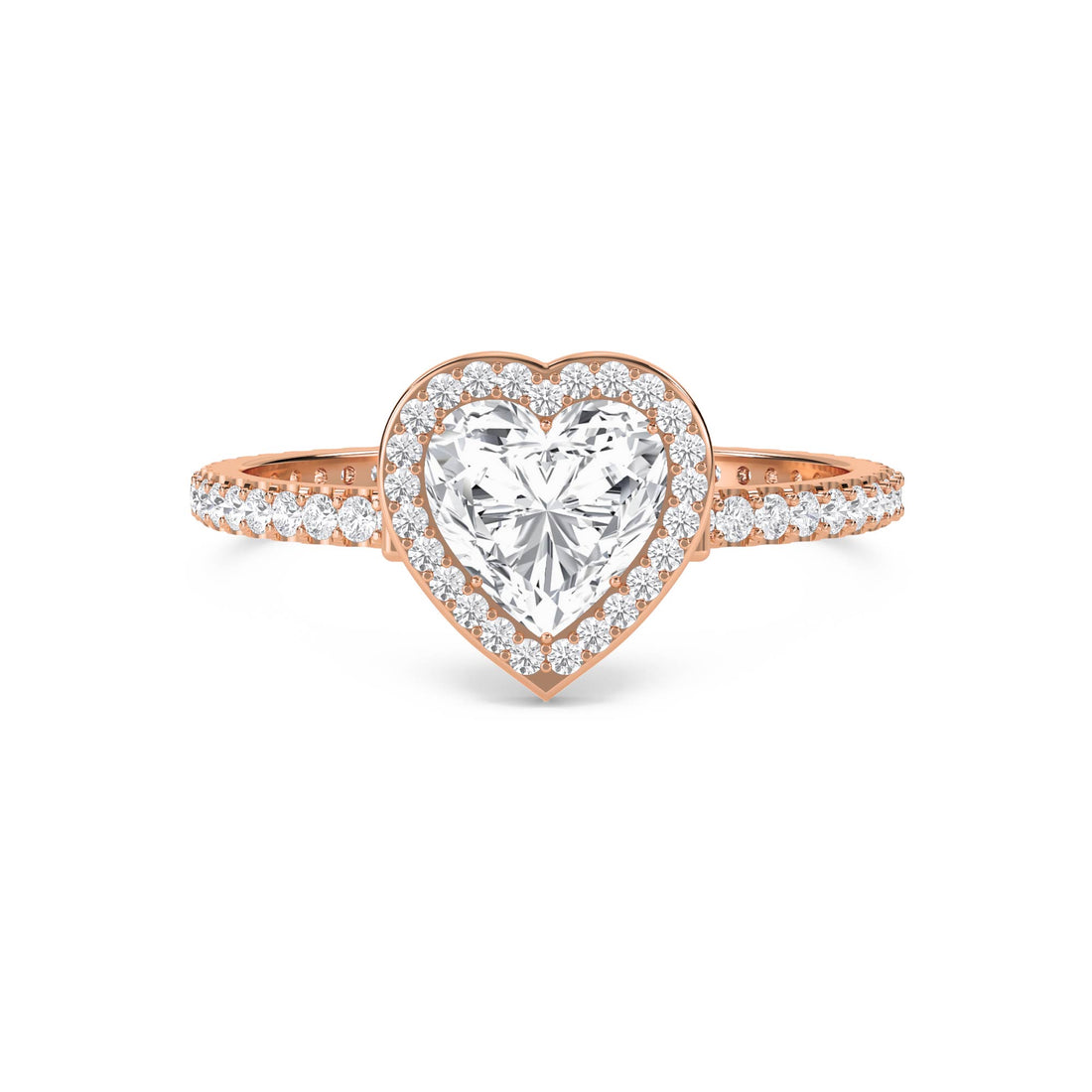 Heart-Shaped Diamond Halo Ring