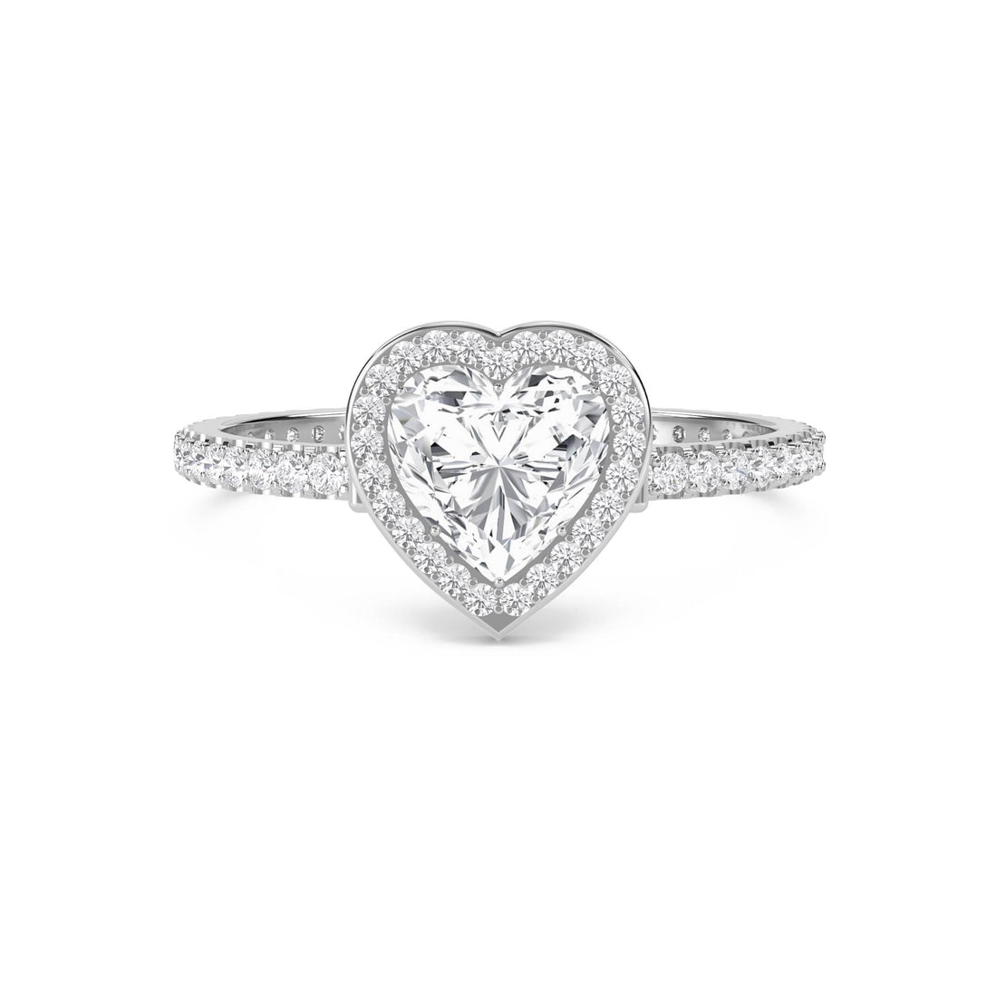 Heart-Shaped Diamond Halo Ring