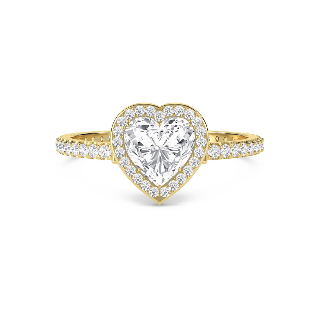 Heart-Shaped Diamond Halo Ring - image 1
