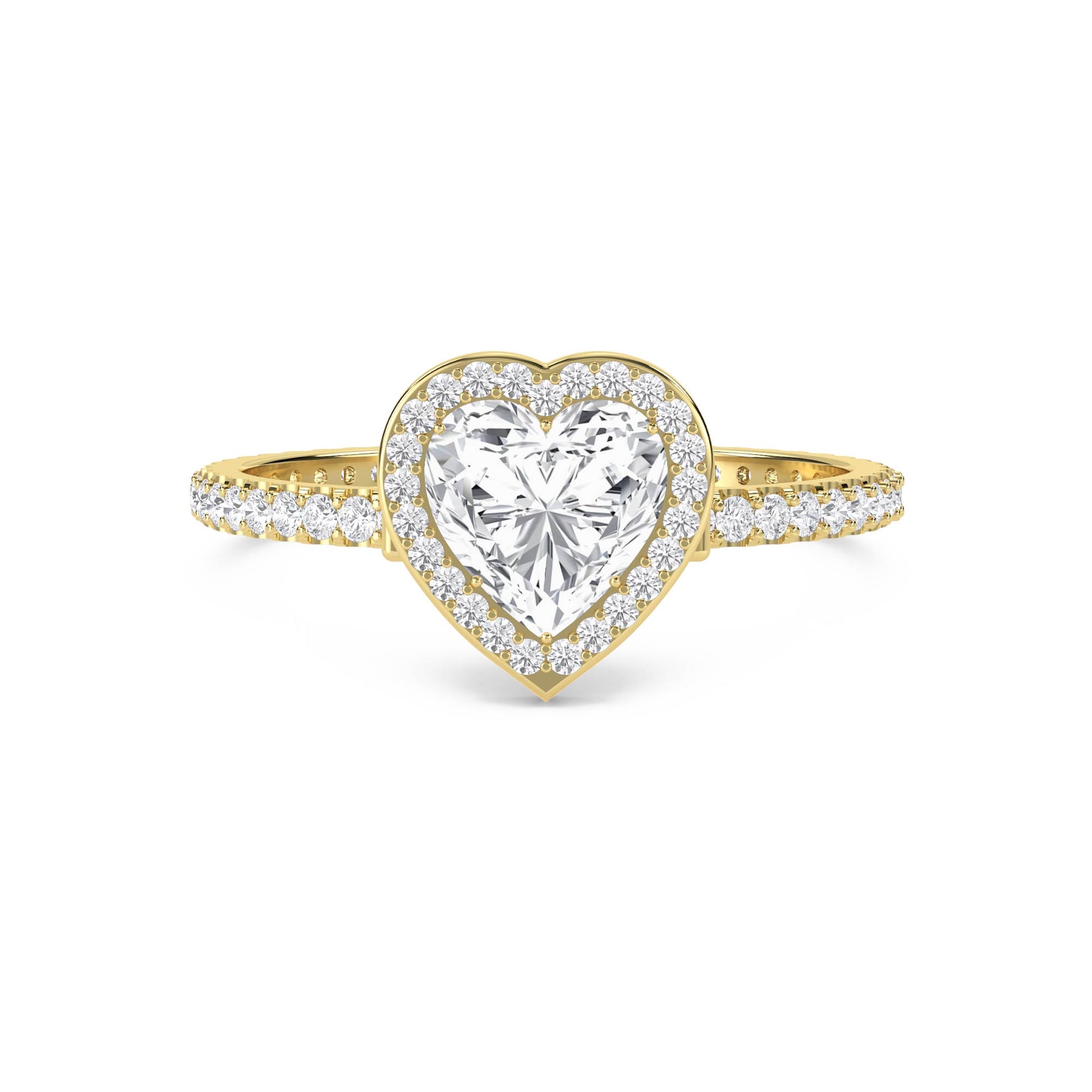 Heart-Shaped Diamond Halo Ring - image 1