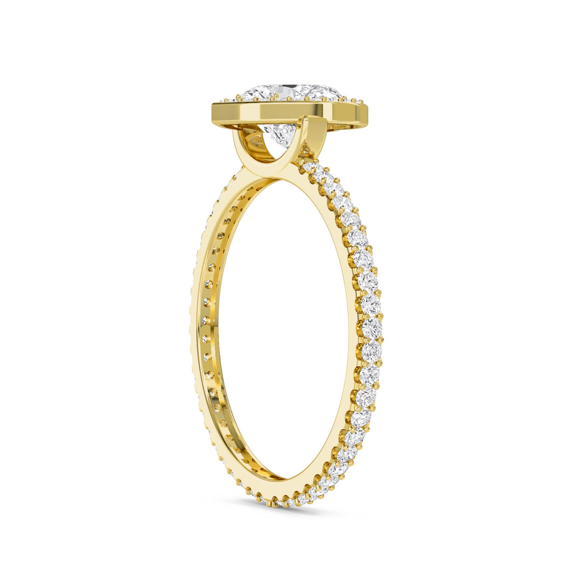 Heart-Shaped Diamond Halo Ring