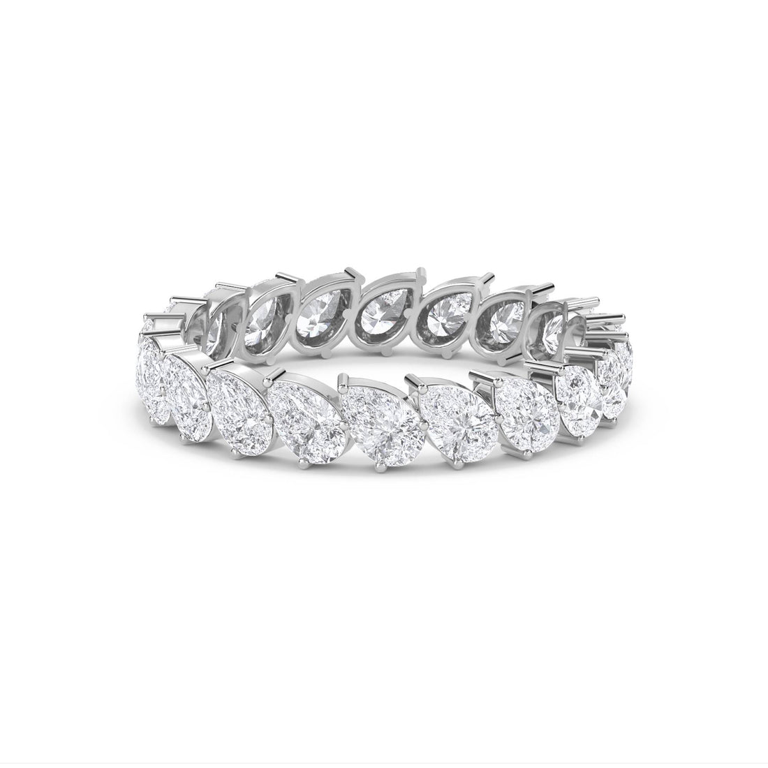 Pear Cut Diamond Eternity Ring (Silver) - image 1
