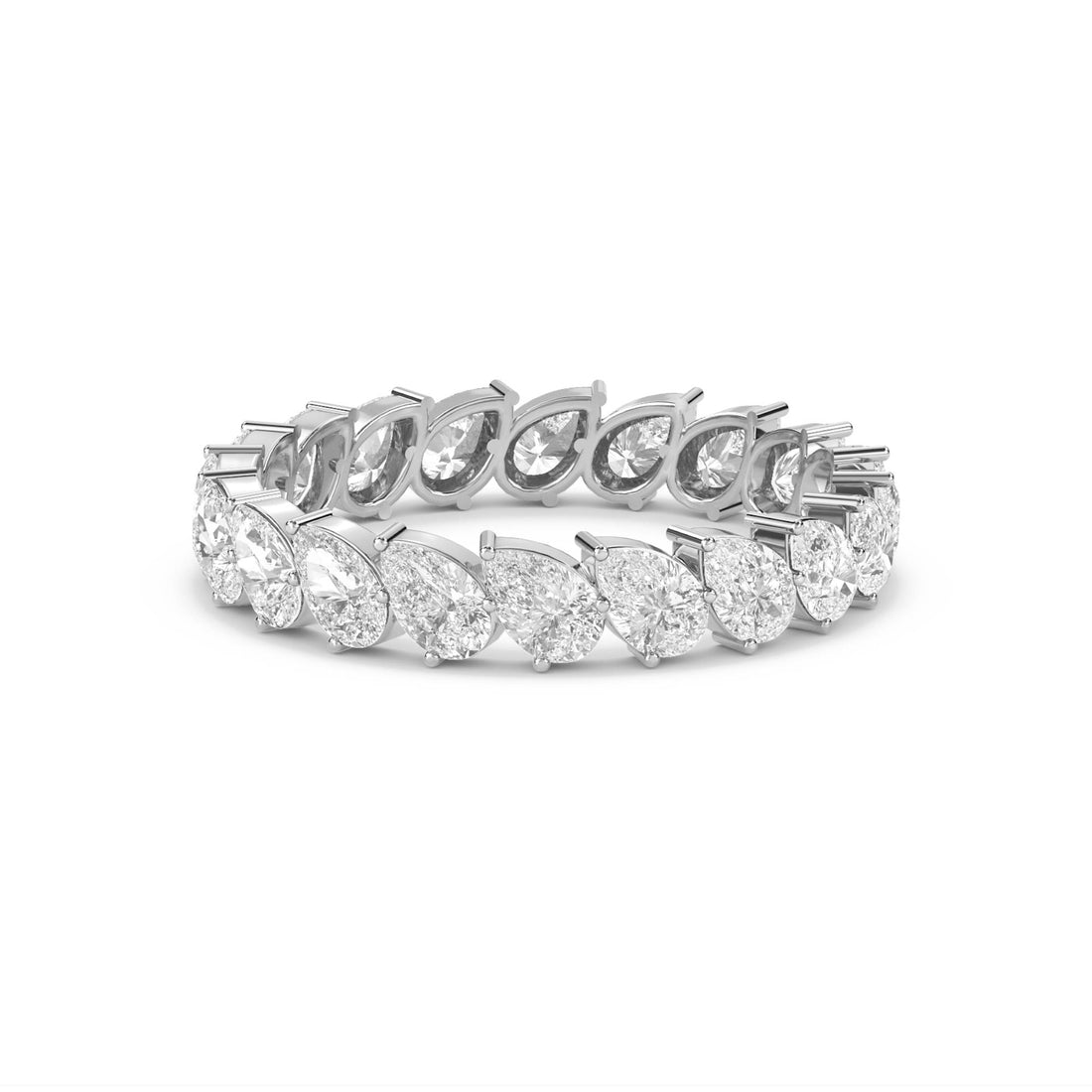 Pear Cut Diamond Eternity Ring (Silver) - image 1
