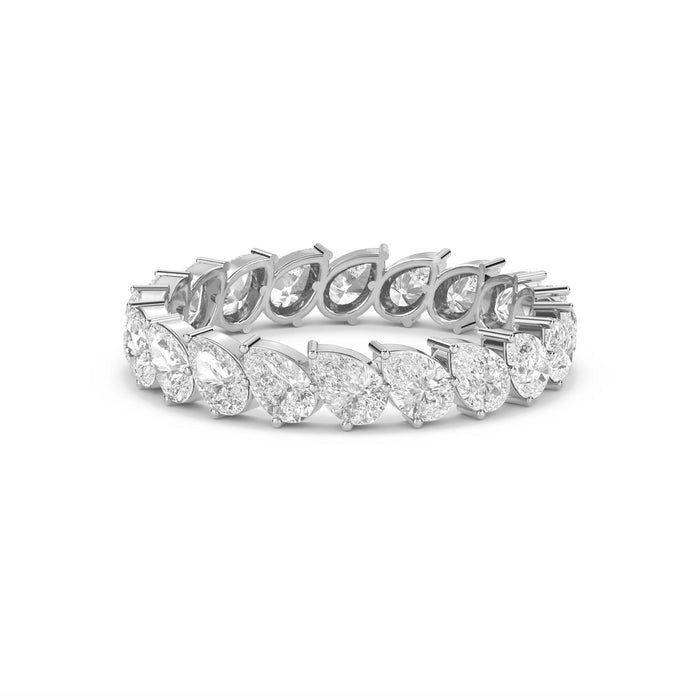 Pear Cut Diamond Eternity Ring (Silver) - image 1
