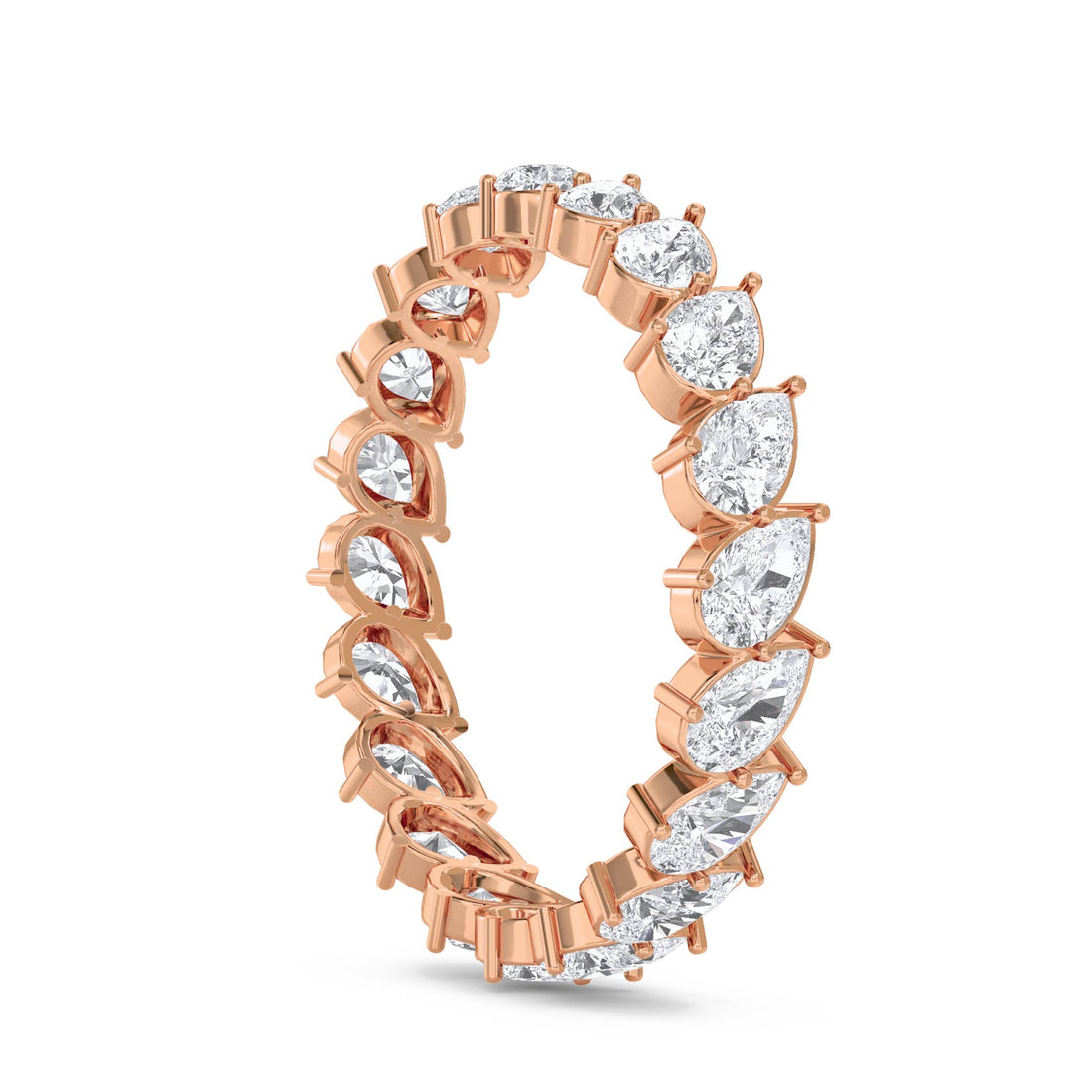 Pear Cut Diamond Eternity Ring - Rose Gold - Pose 2