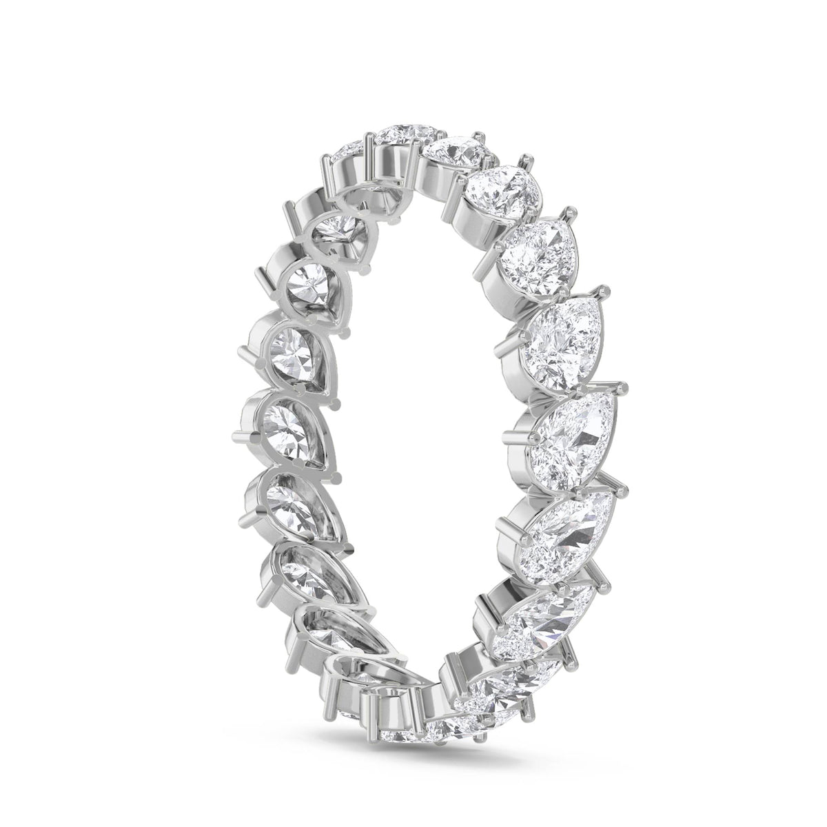 Pear Cut Diamond Eternity Ring (Silver) - image 2