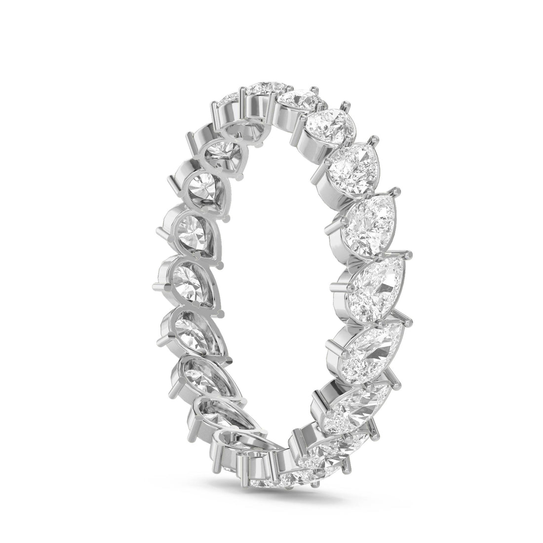 Pear Cut Diamond Eternity Ring (Silver) - image 1