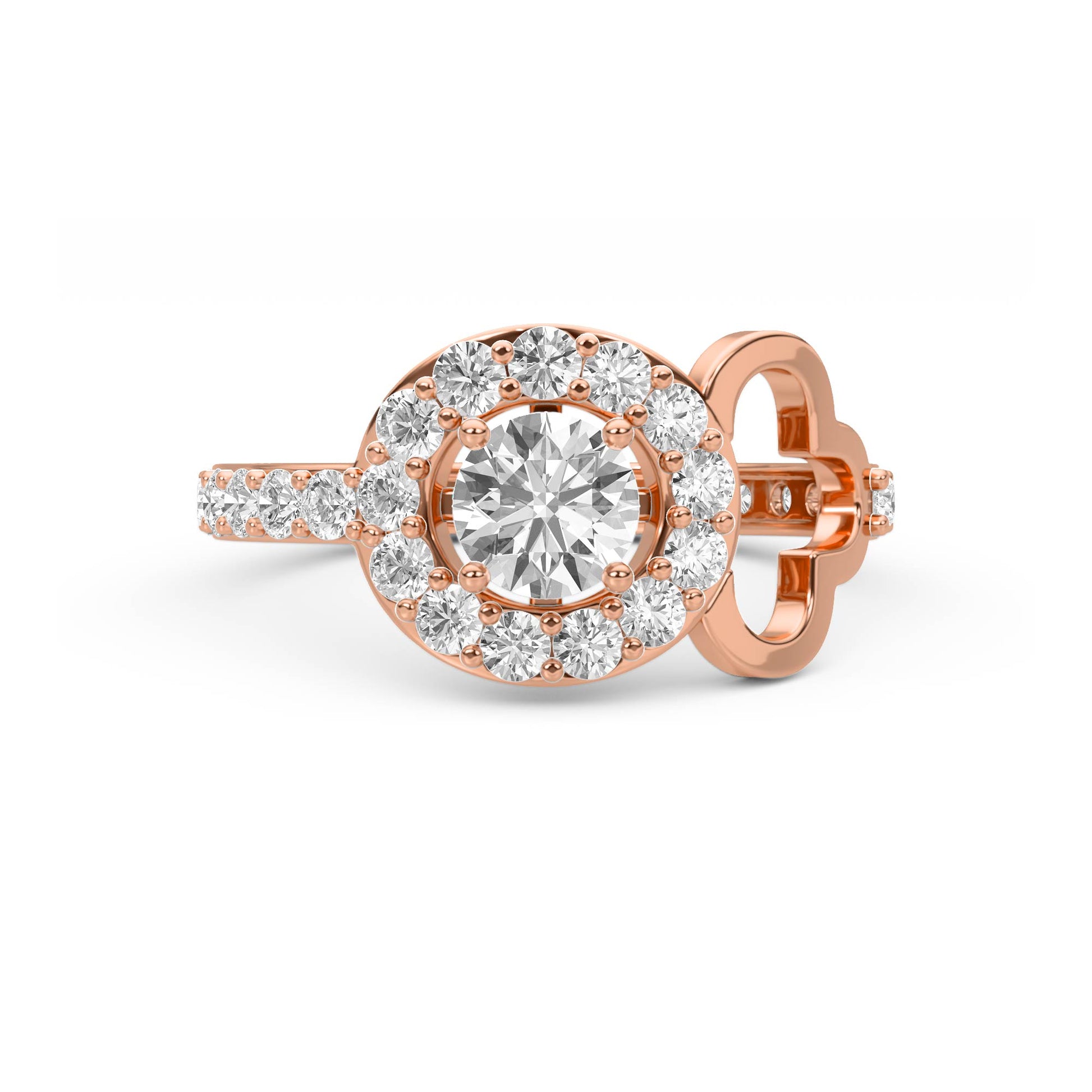 Halo Clover Diamond Ring - image 4