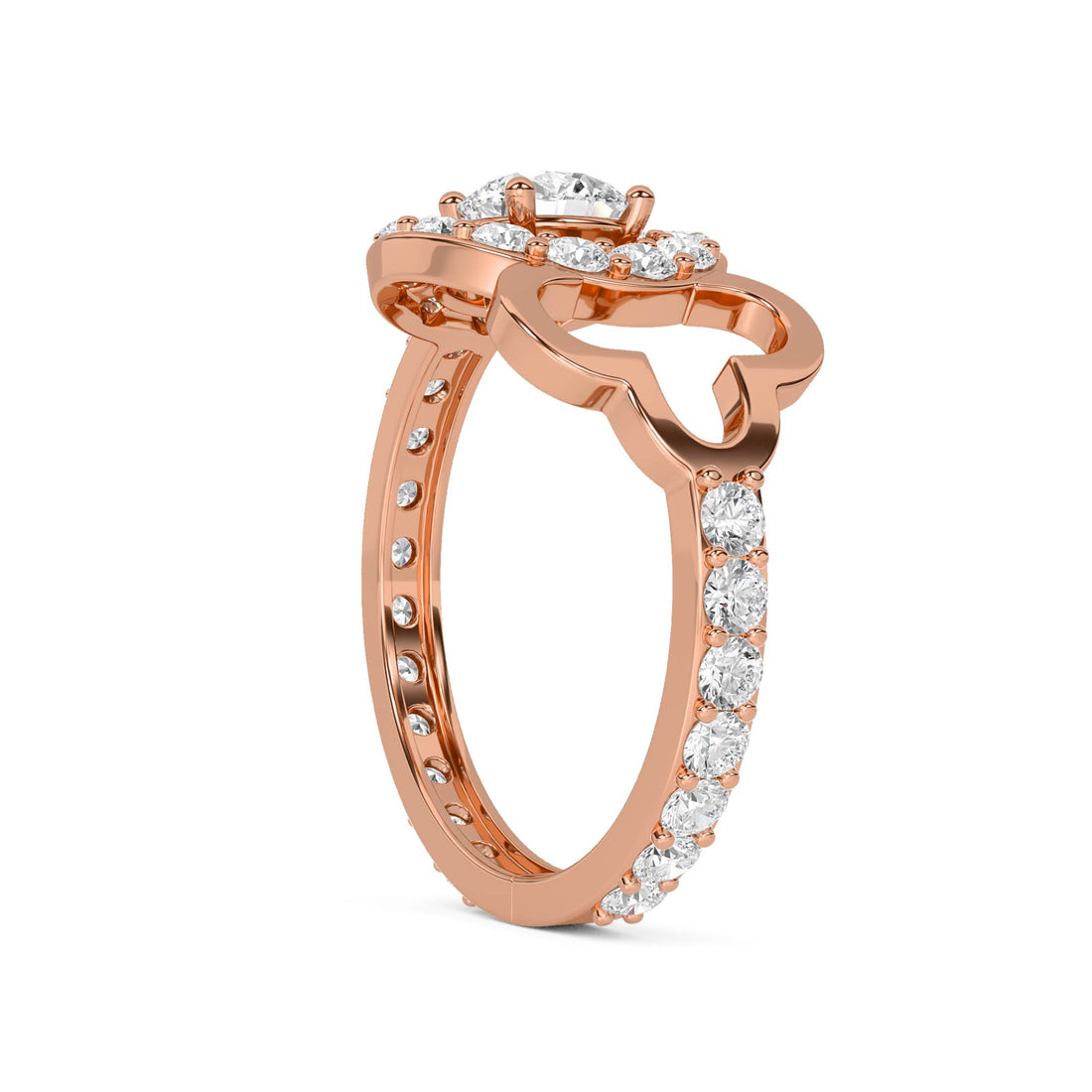 Halo Clover Diamond Ring - image 5