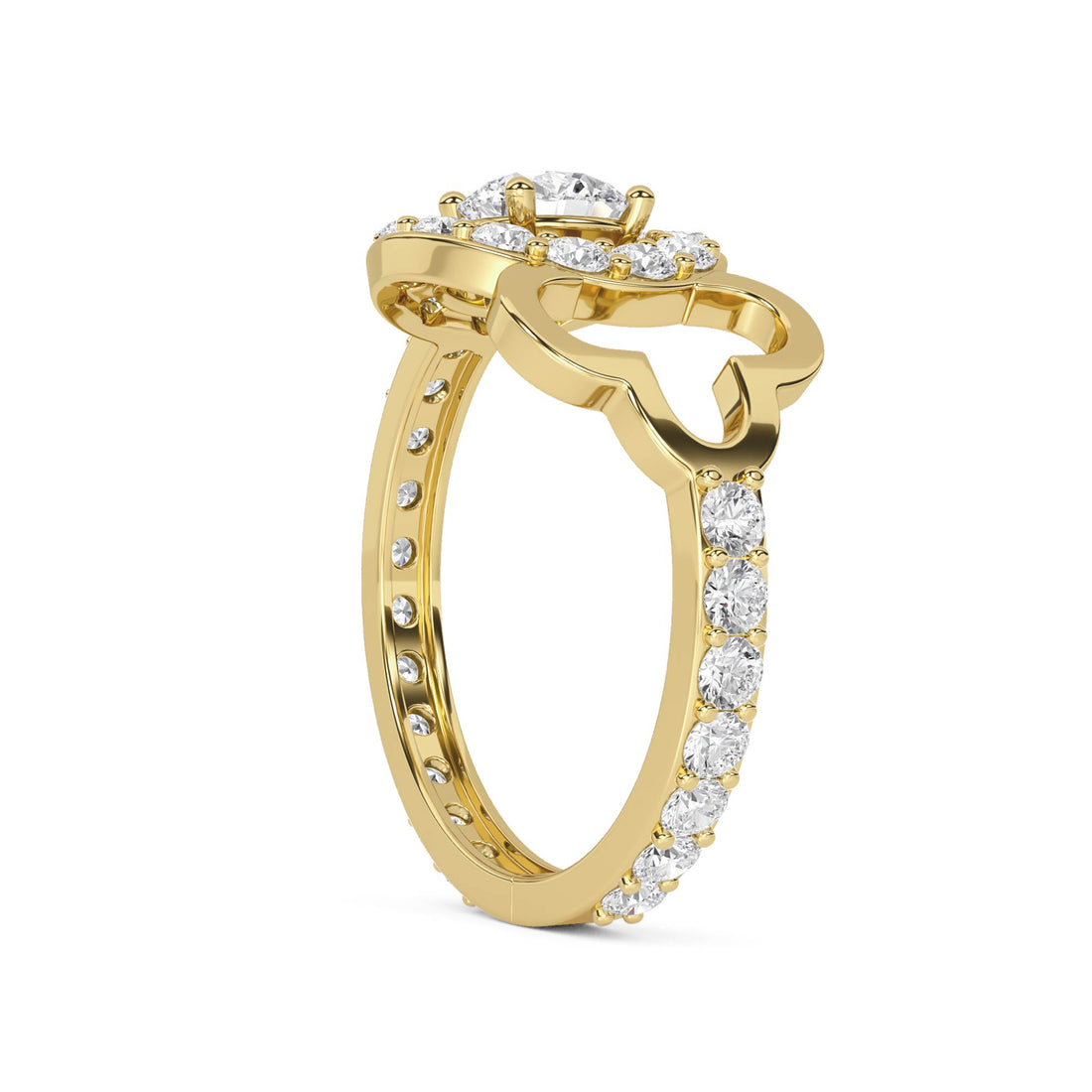 Halo Clover Diamond Ring - image 3