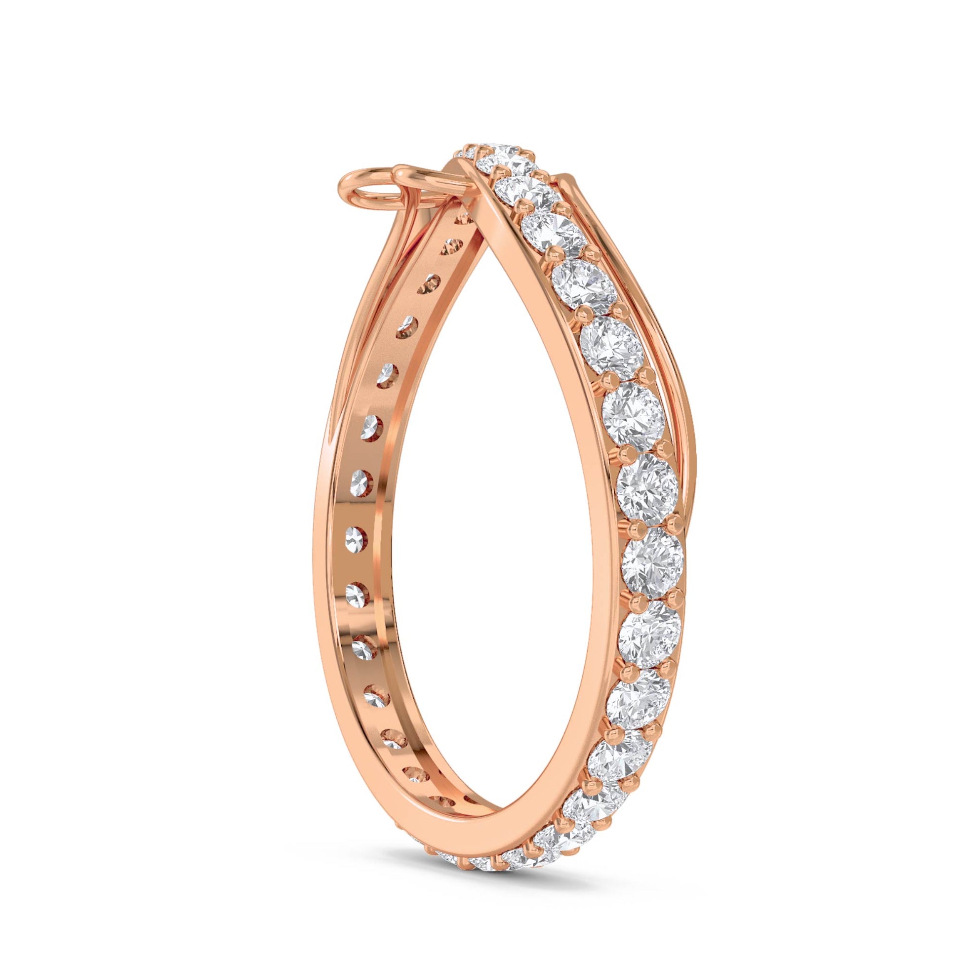 Sculptural Wave Diamond Ring - Rose Gold - Pose 2