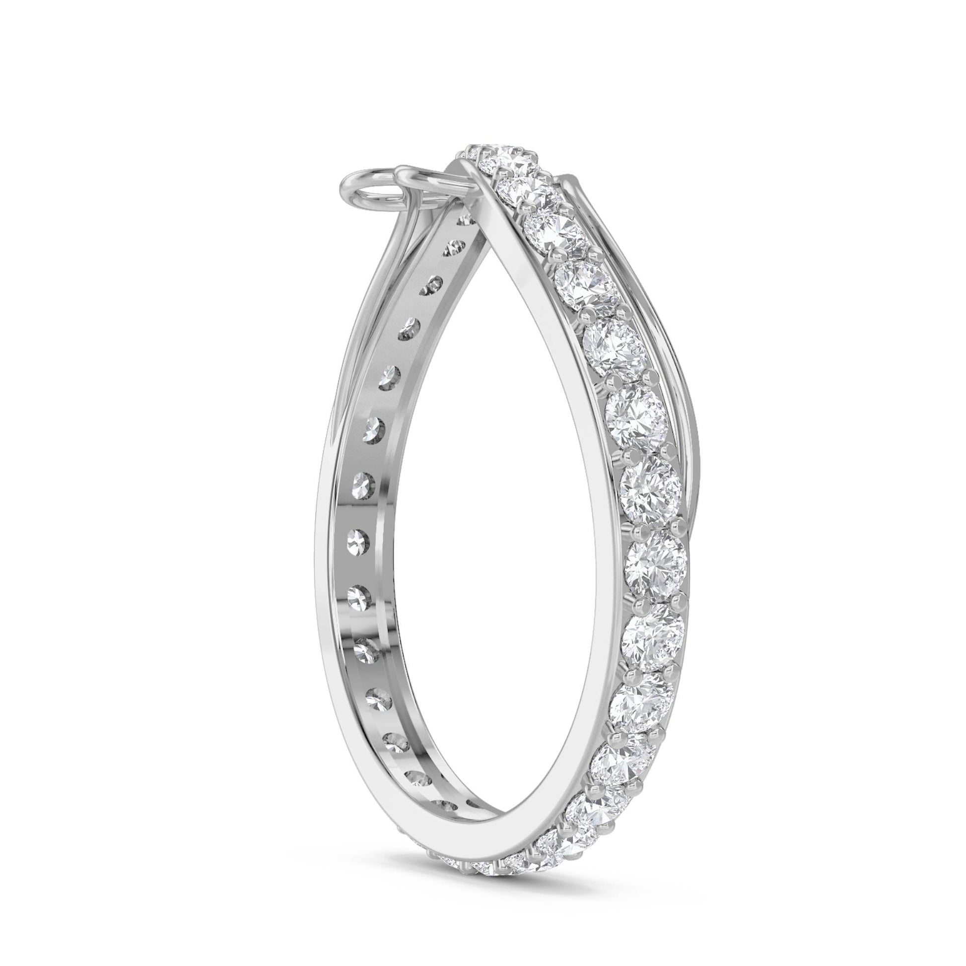 Sculptural Wave Diamond Ring - White Gold - Pose 2