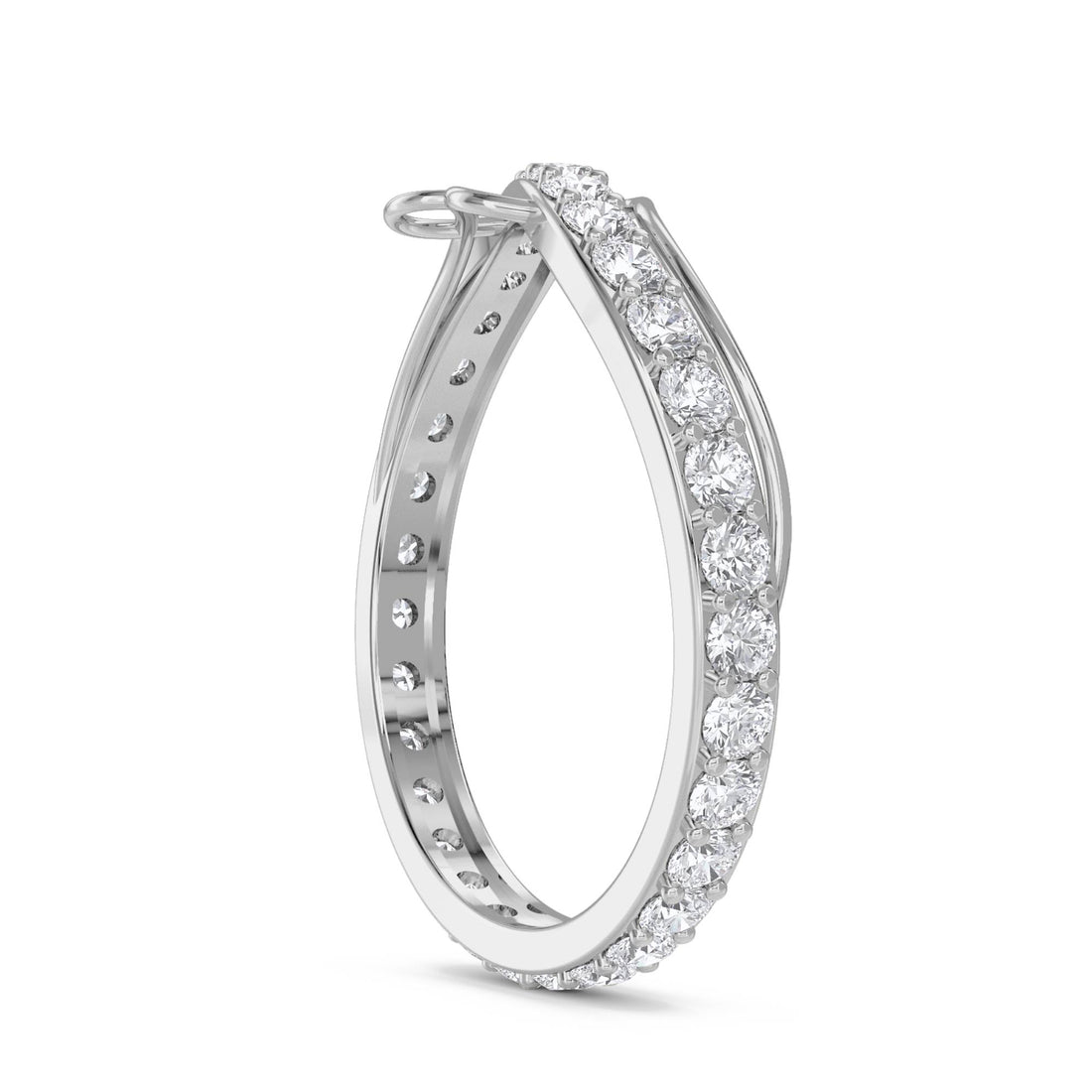 Sculptural Wave Diamond Ring (Silver) - image 1