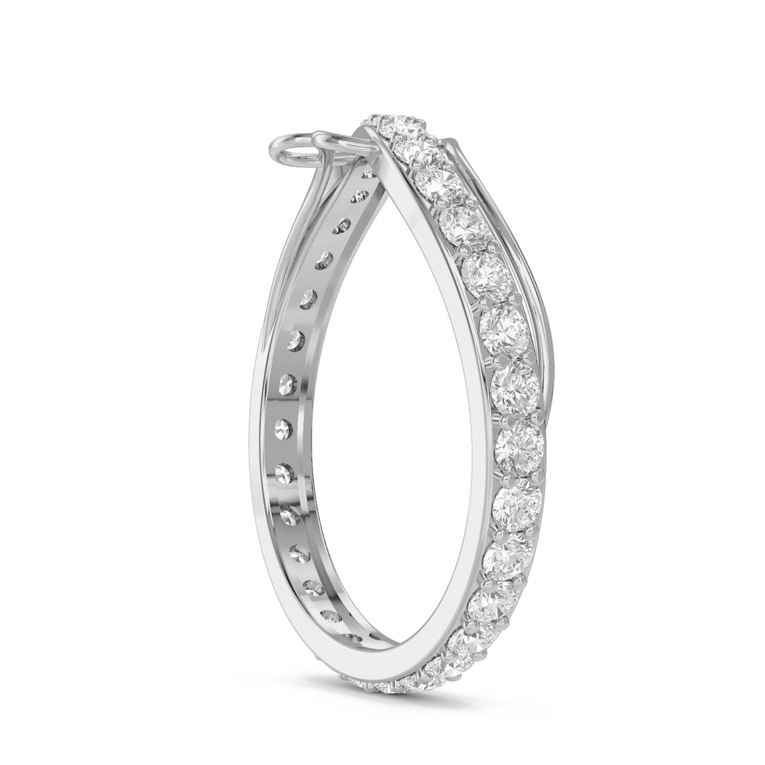 Sculptural Wave Diamond Ring (Silver) - image 1