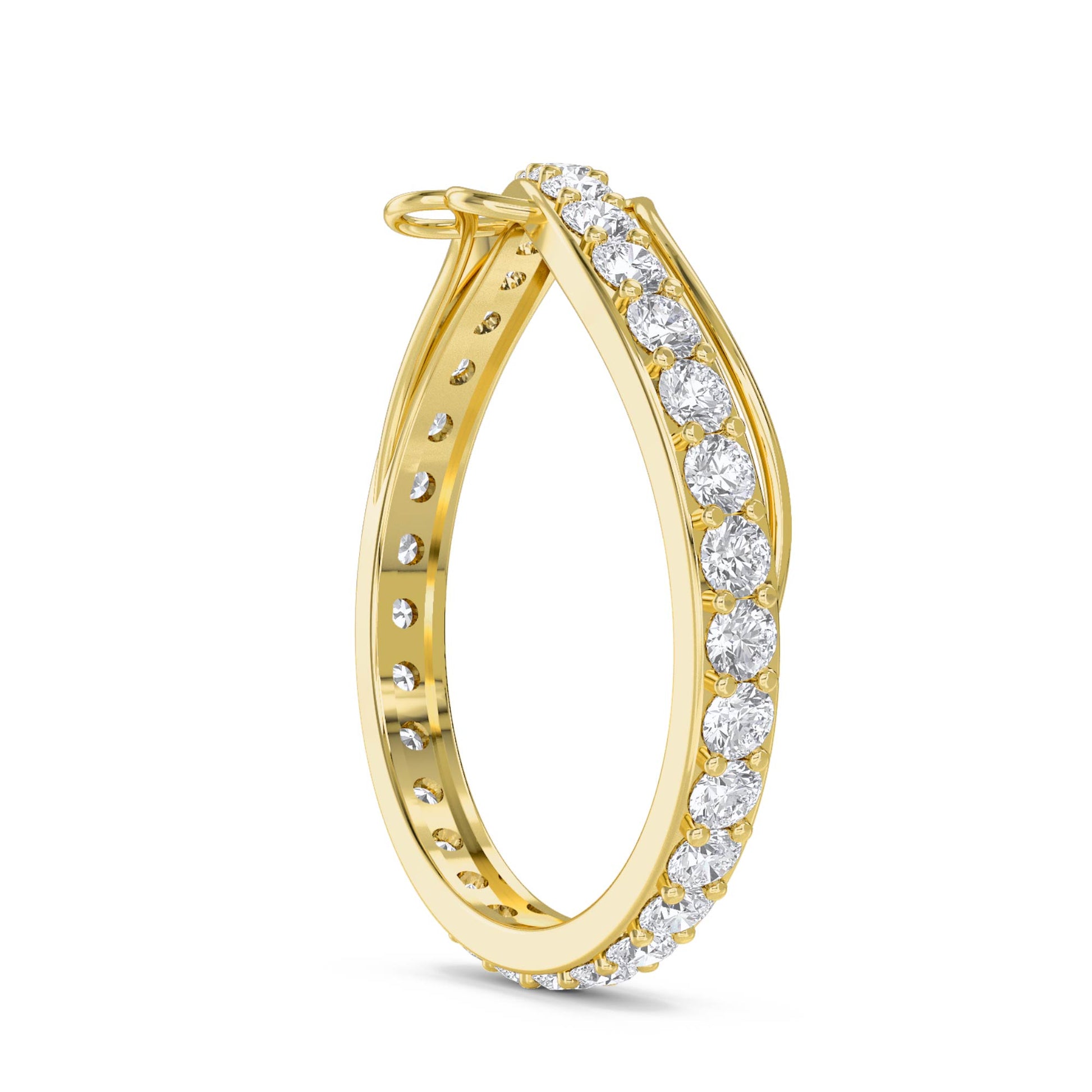 Sculptural Wave Diamond Ring - Yellow Gold - Pose 2