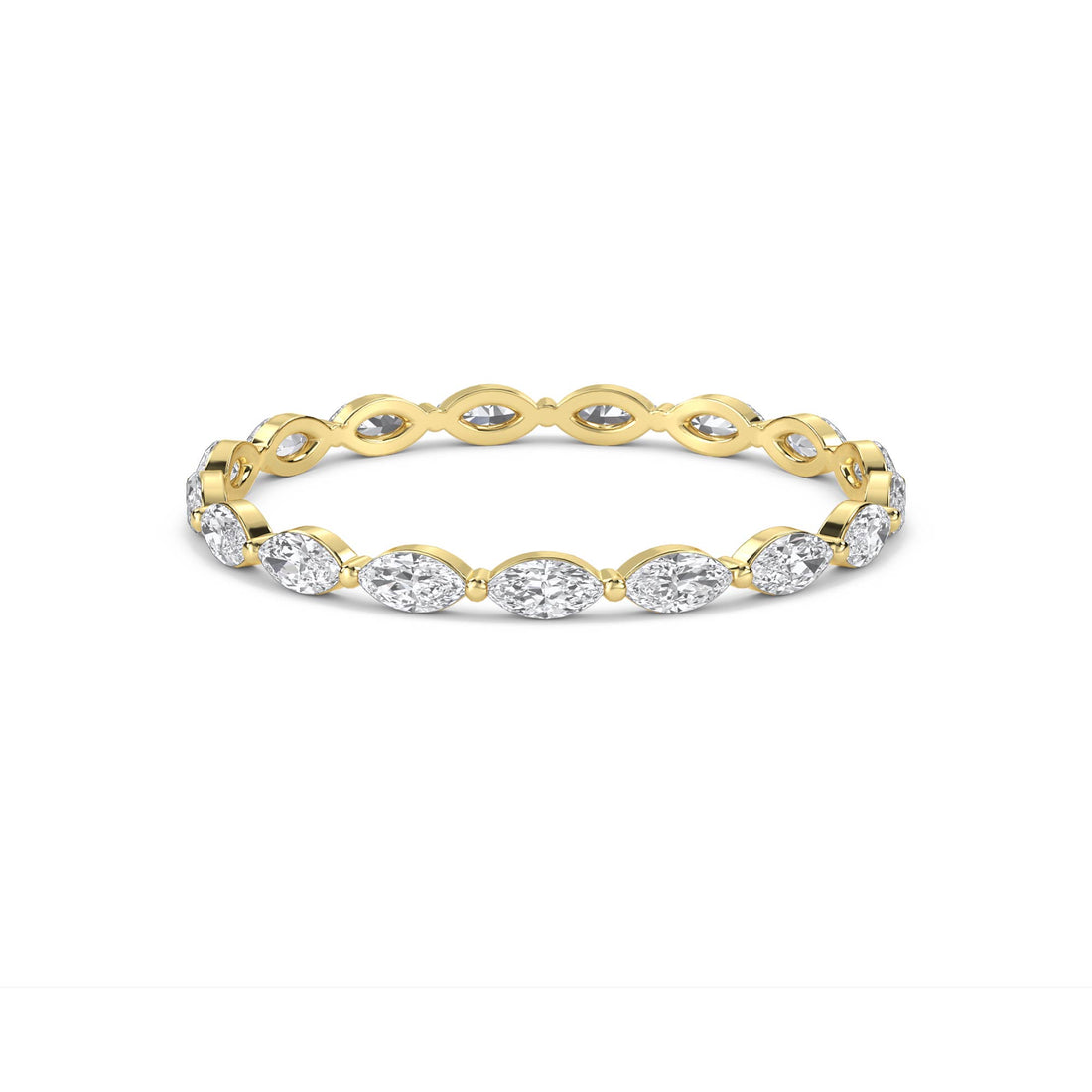 Marquise Diamond Eternity Band - Yellow Gold - Pose 1