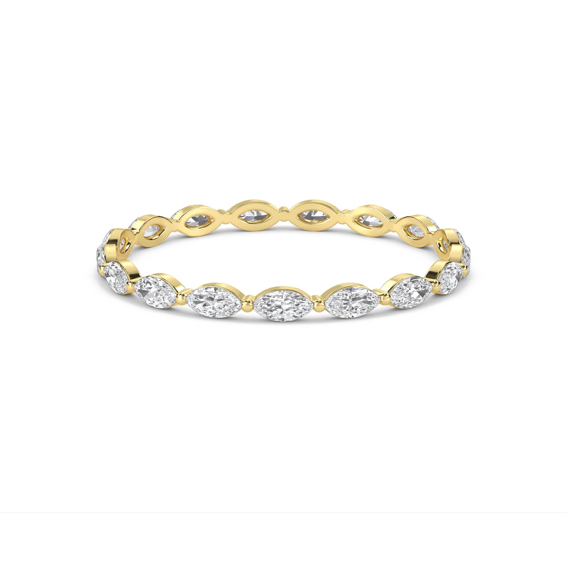 Marquise Diamond Eternity Band - Yellow Gold - Pose 1