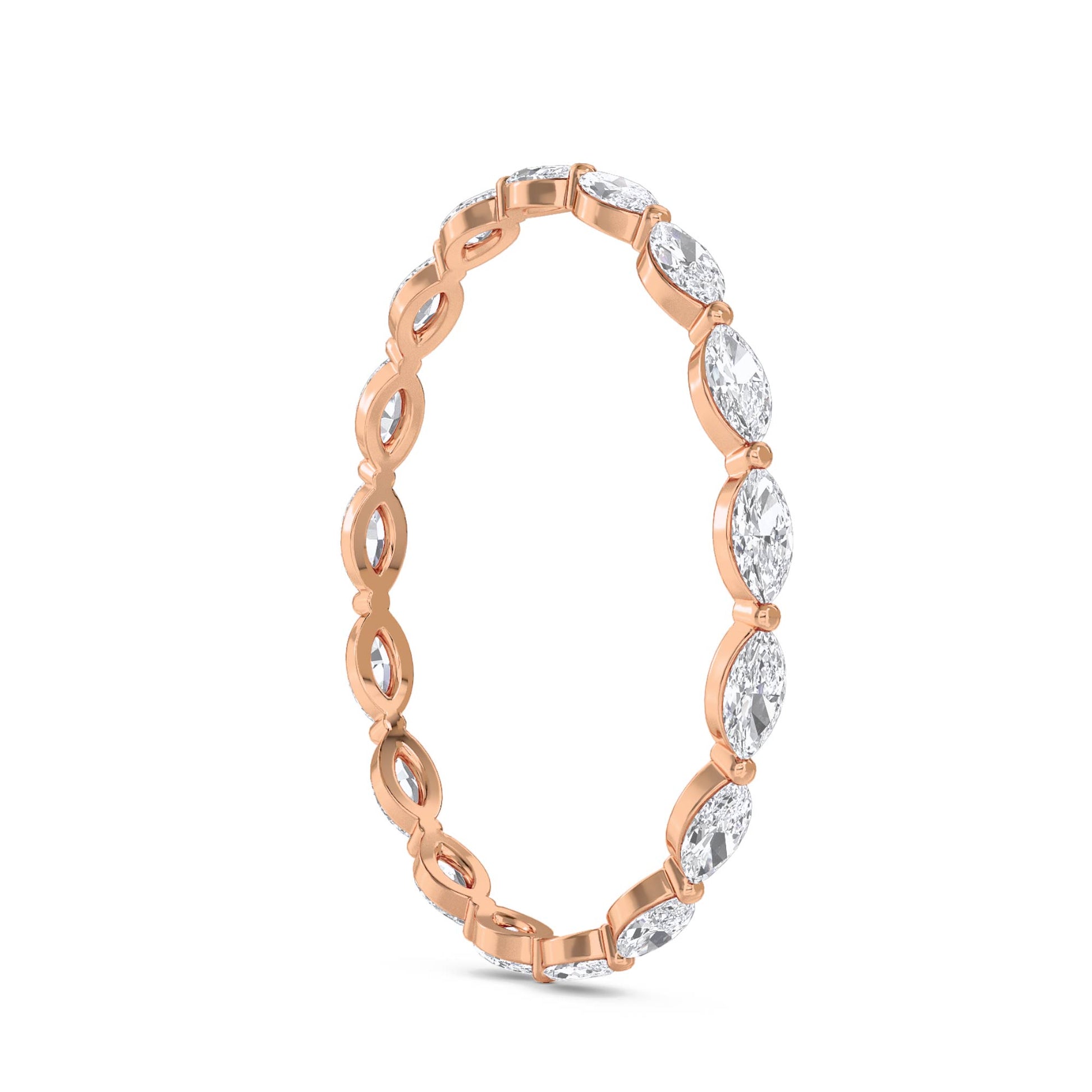 Marquise Diamond Eternity Band - Rose Gold - Pose 2