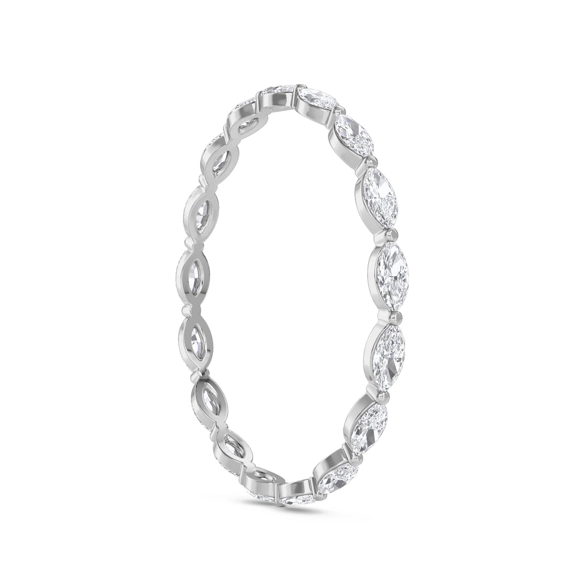 Marquise Diamond Eternity Band - White Gold - Pose 2