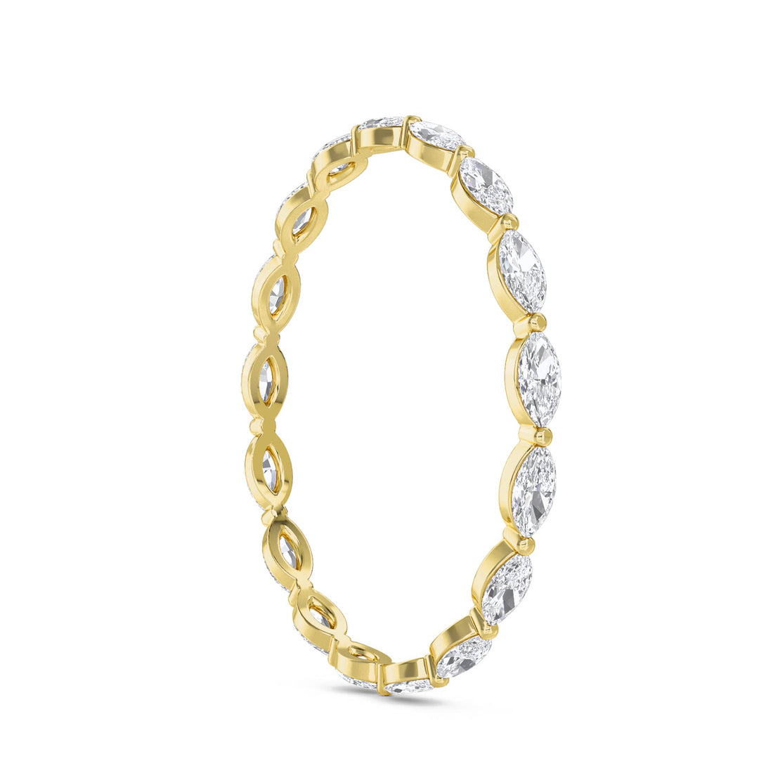 Marquise Diamond Eternity Band - Yellow Gold - Pose 2