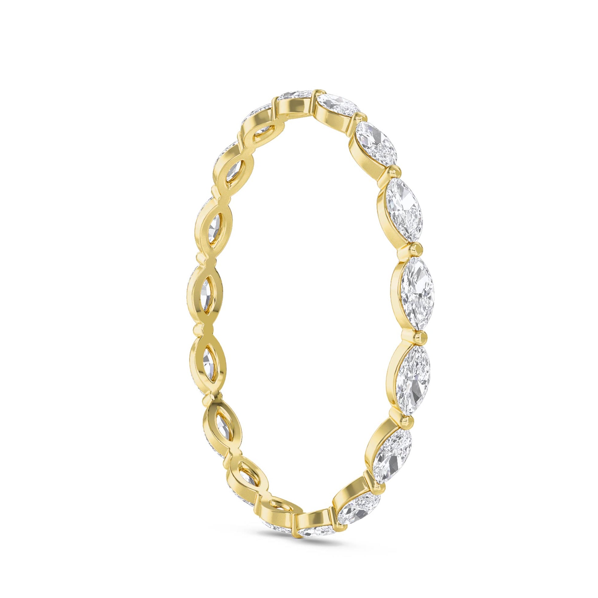 Marquise Diamond Eternity Band - Yellow Gold - Pose 2