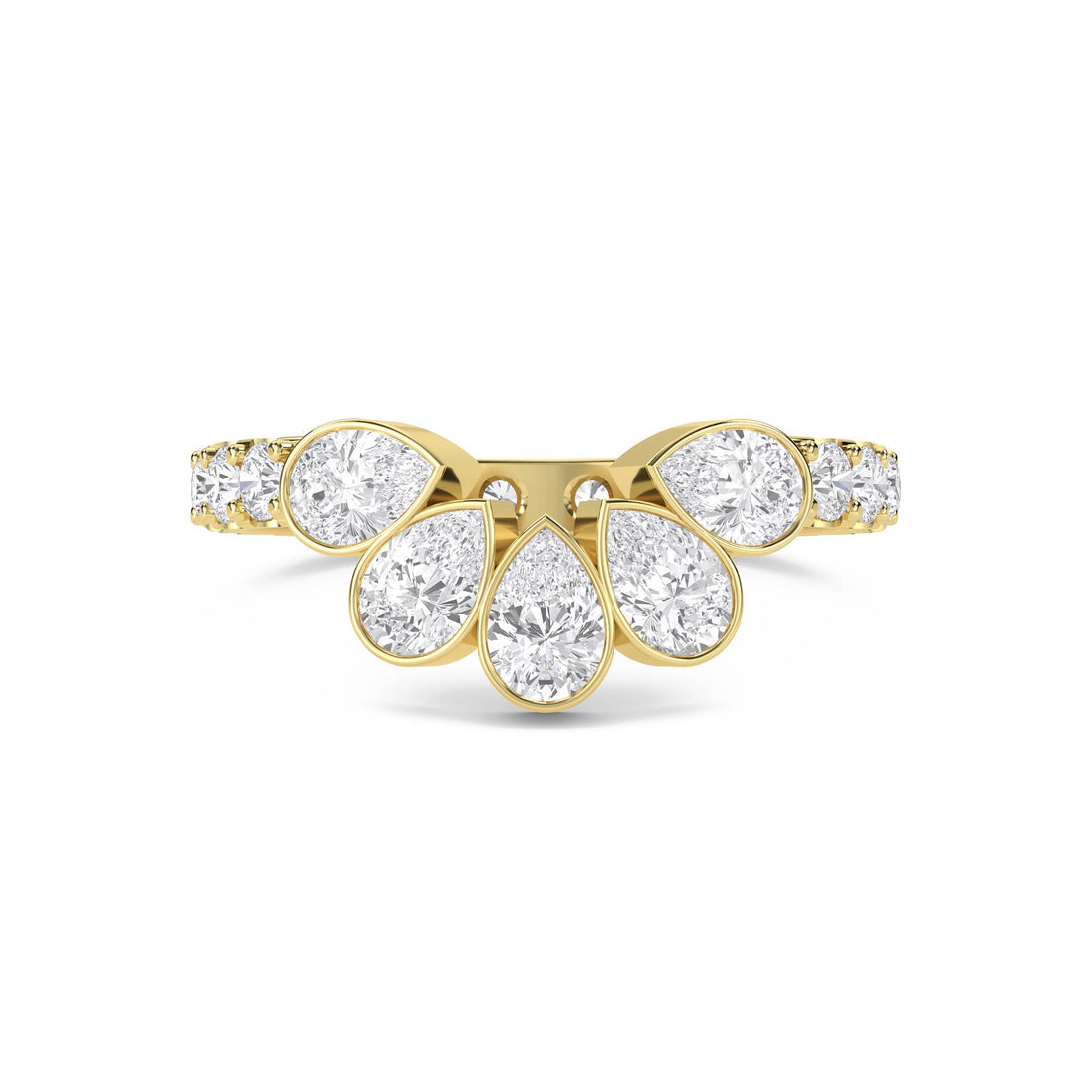 Pear-Shaped Diamond Cluster Ring - image 1