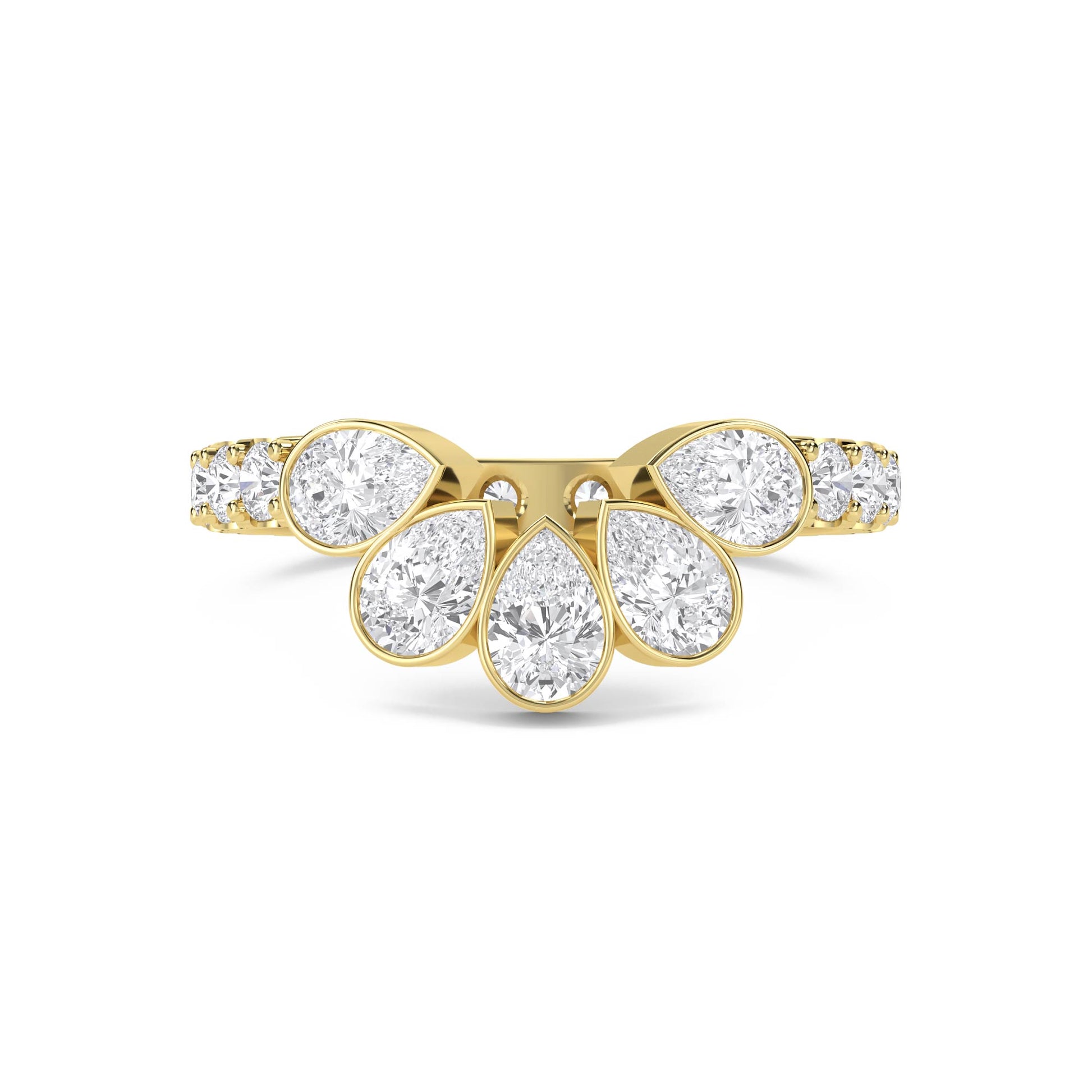 Pear-Shaped Diamond Cluster Ring - image 1