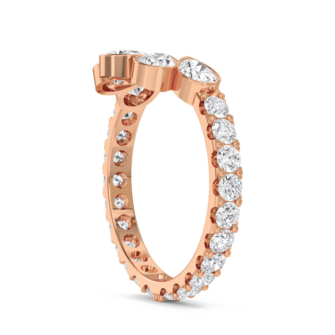 Pear-Shaped Diamond Cluster Ring