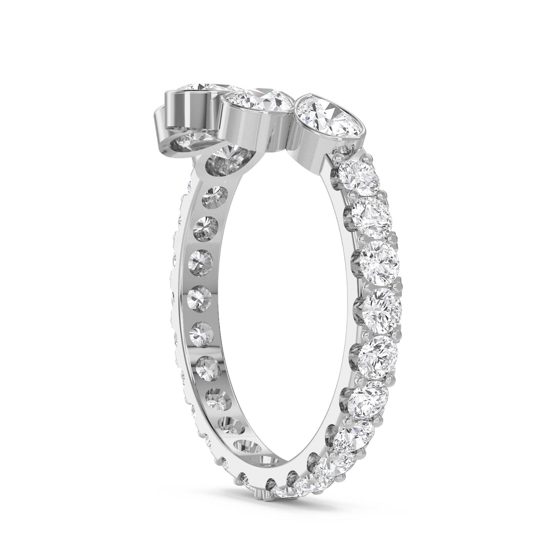 Pear-Shaped Diamond Cluster Ring (Silver)