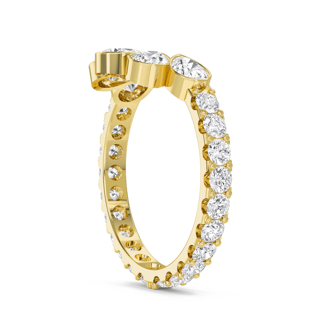Pear-Shaped Diamond Cluster Ring