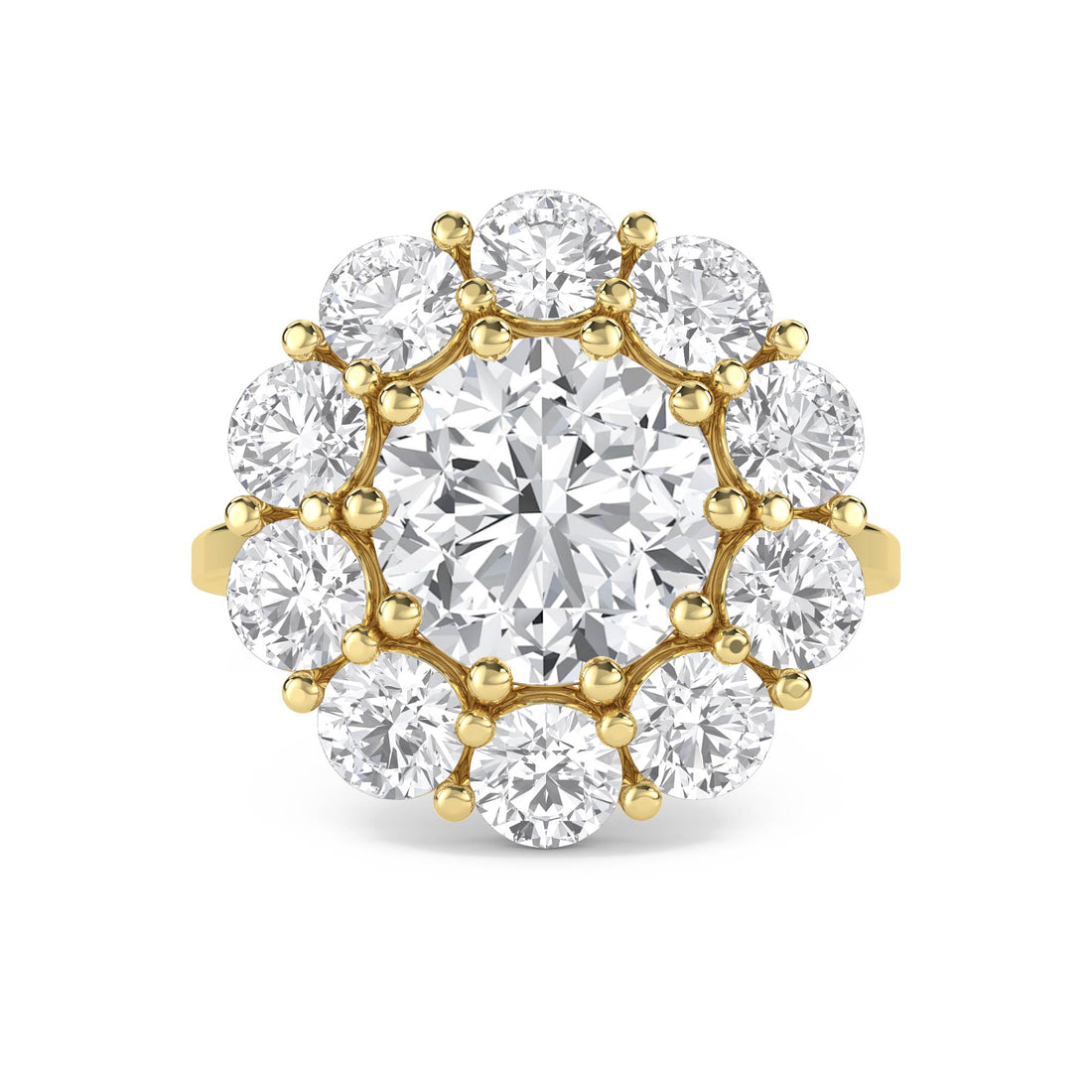 Round Diamond Cluster Halo Ring - image 1