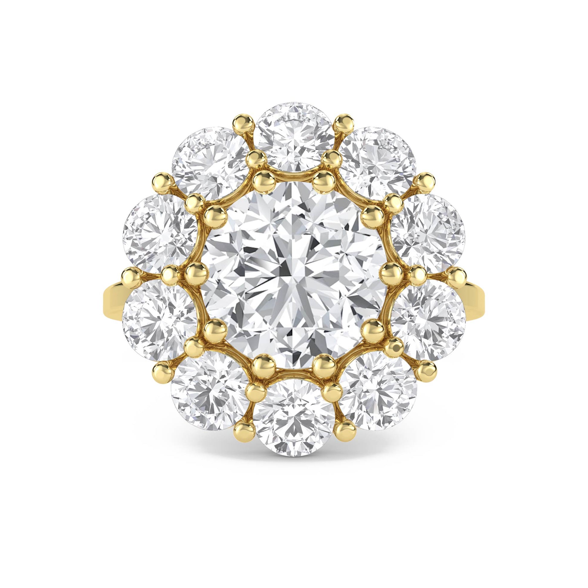 Round Diamond Cluster Halo Ring - image 1