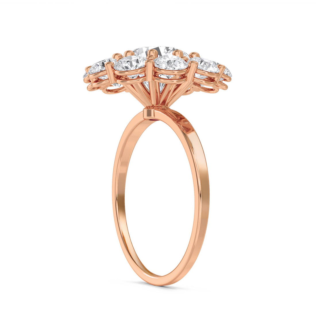 Round Diamond Cluster Halo Ring