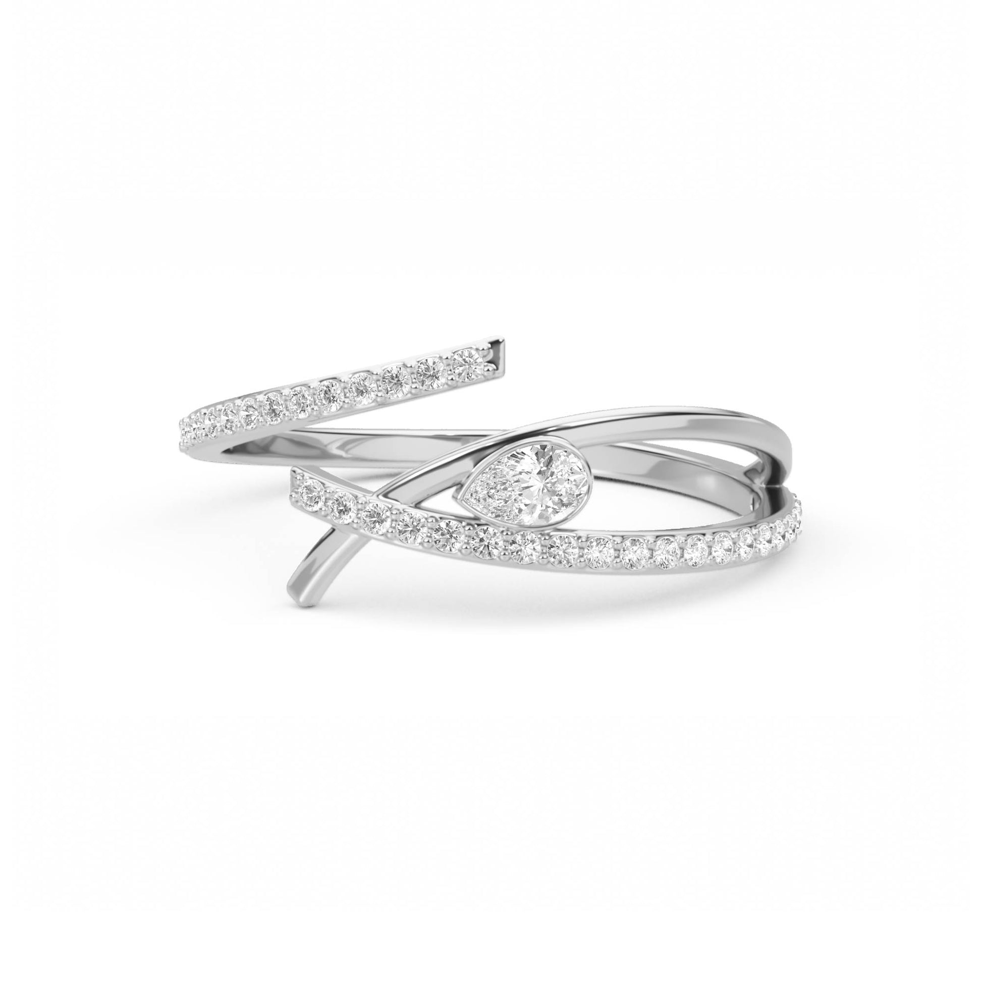 Twilight Dew Diamond Ring (Silver) - image 1