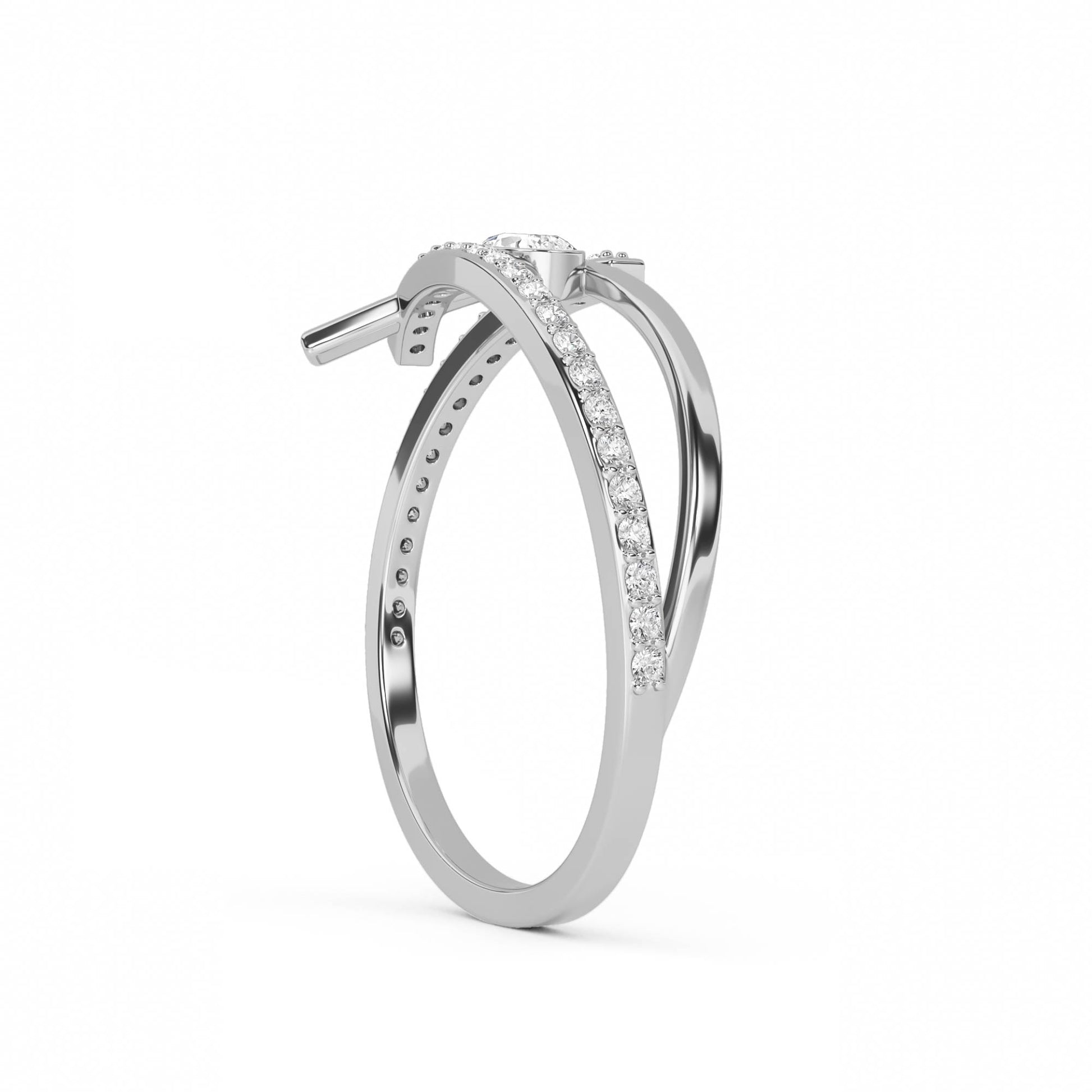Twilight Dew Diamond Ring (Silver) - image 2