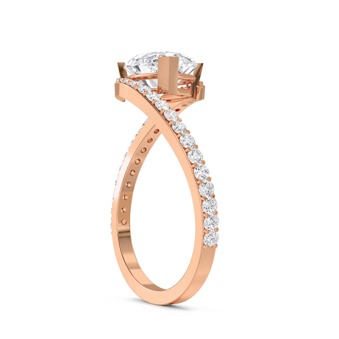 Marquise Lab Grown Diamond Ring with Sculptural Bypass Band