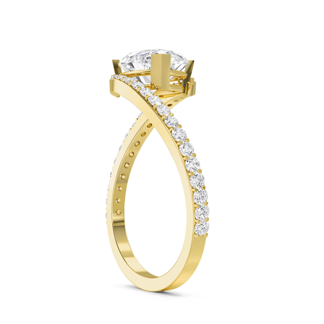 Marquise Lab Grown Diamond Ring with Sculptural Bypass Band