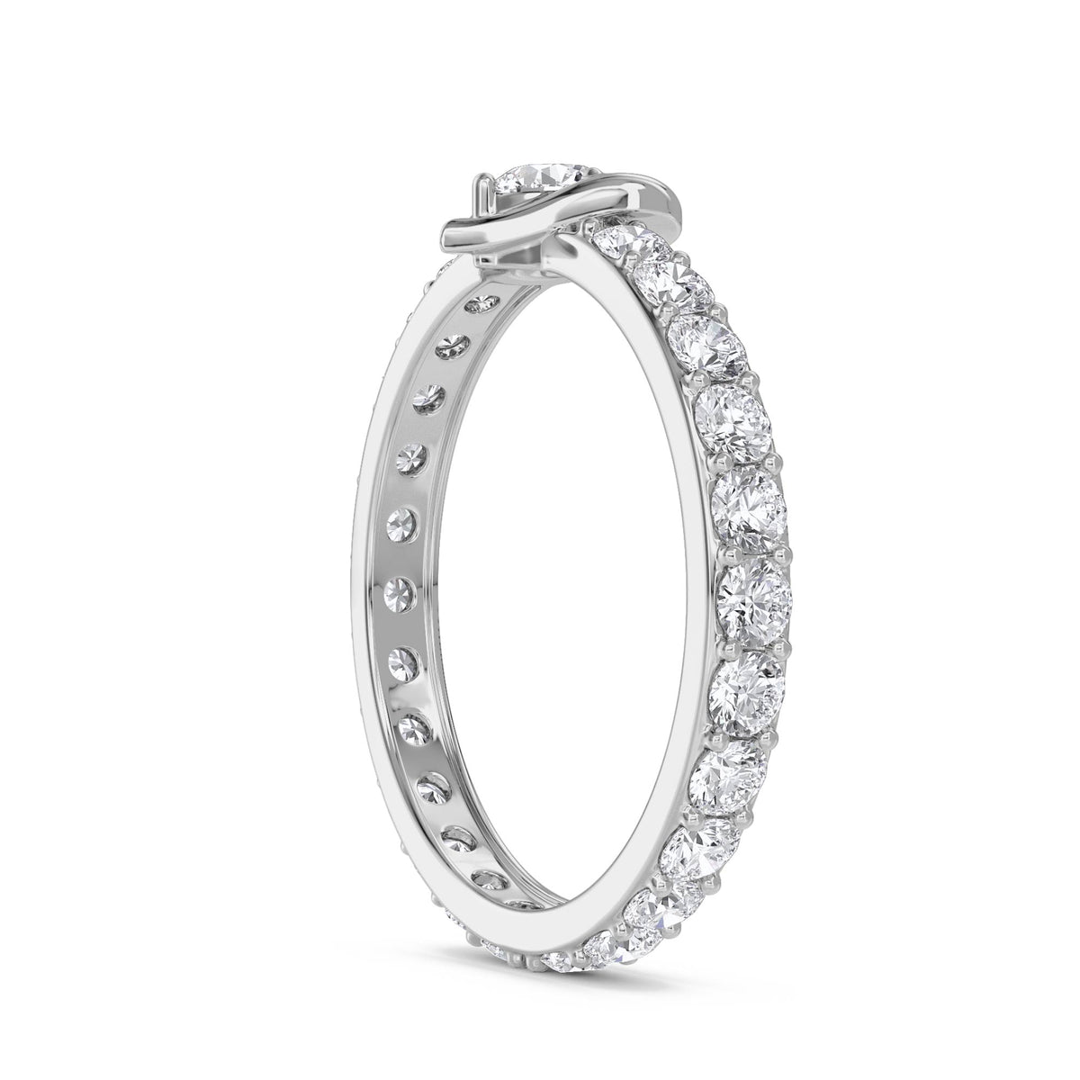 Diamond Ring with Heart-Shaped Setting and Pavé Band (Silver) - image 2