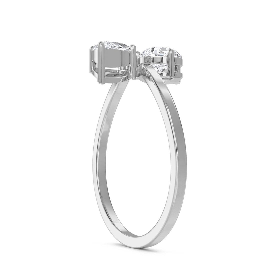 Pear & Marquise Toi et Moi Diamond Ring (Silver) - image 1