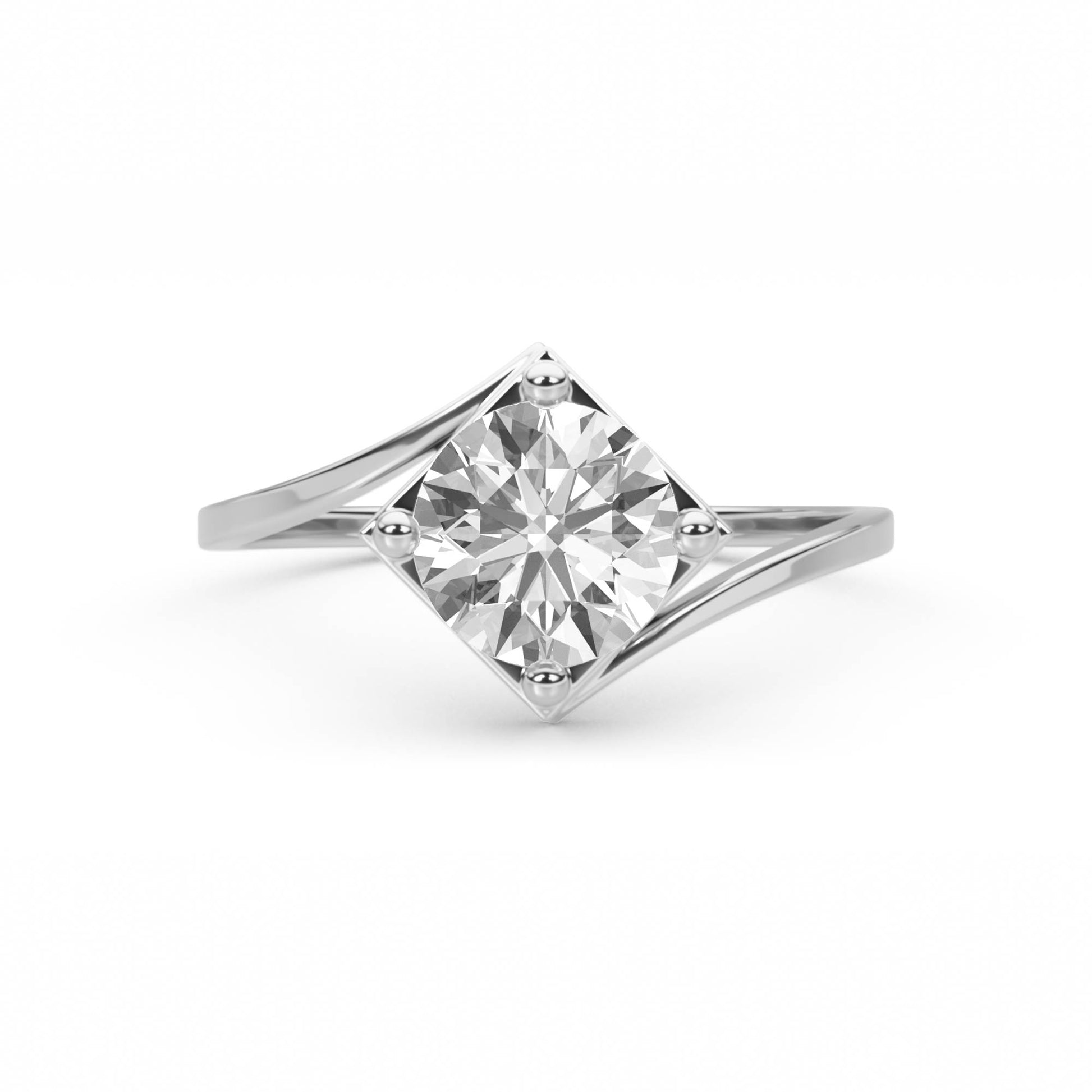 Signature Solitaire Diamond Ring (Silver) - image 1