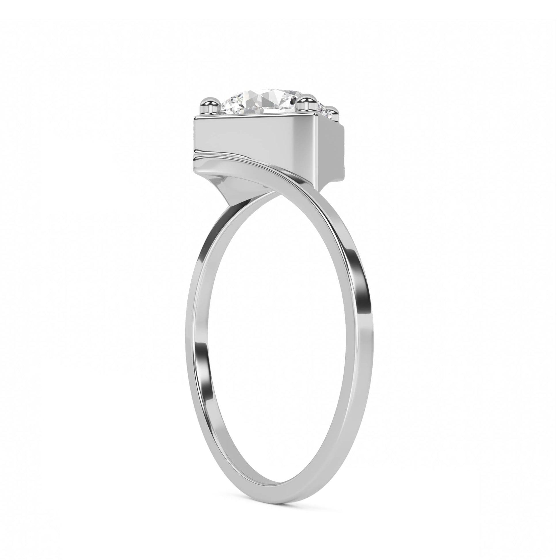 Signature Solitaire Diamond Ring (Silver) - image 2
