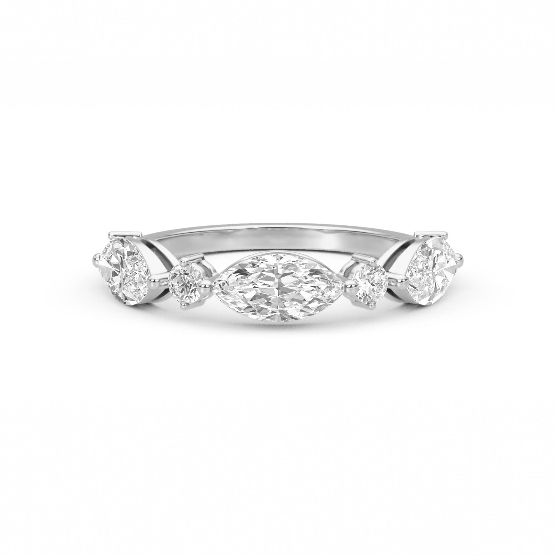 Marquise Harmony Diamond Ring (Silver) - image 1