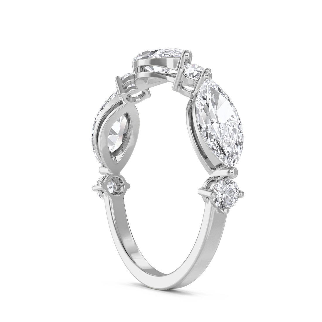 Marquise Harmony Diamond Ring (Silver)